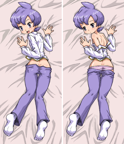 00s 1girls anabel_(pokemon) anabel_(pokemon_rse) artist_request ass back_view breasts clothes color dimples_of_venus feet female female_only frontier_brain hair human human_only light-skinned_female light_skin looking_back nintendo pink_striped_panties pokemon pokemon_rse purple_hair purple_pants short_hair short_purple_hair socks sole_female solo solo_female striped_panties undressing