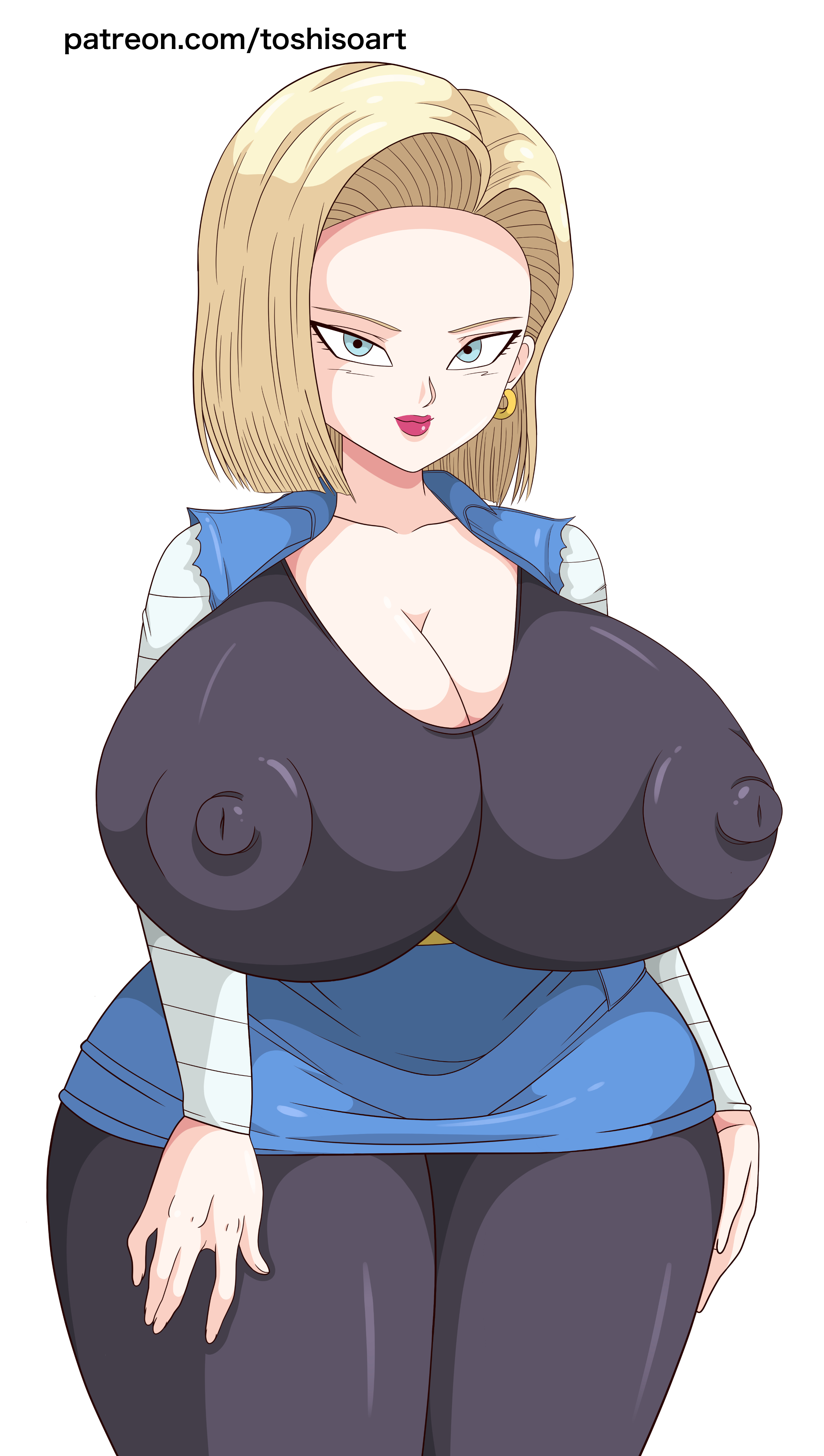 1girls, alternate version available, android 18, android 18 (toshiso), big breasts, blonde hair, blue eyes, breasts, cameltoe, cleavage, curvy, dragon ball, erect nipples, female, huge areolae, huge breasts, huge nipples, nipples, puffy nipples, pussy, short hair, solo, solo female, thick lips, thick thighs, tight clothing, toshiso, voluptuous, wide hips