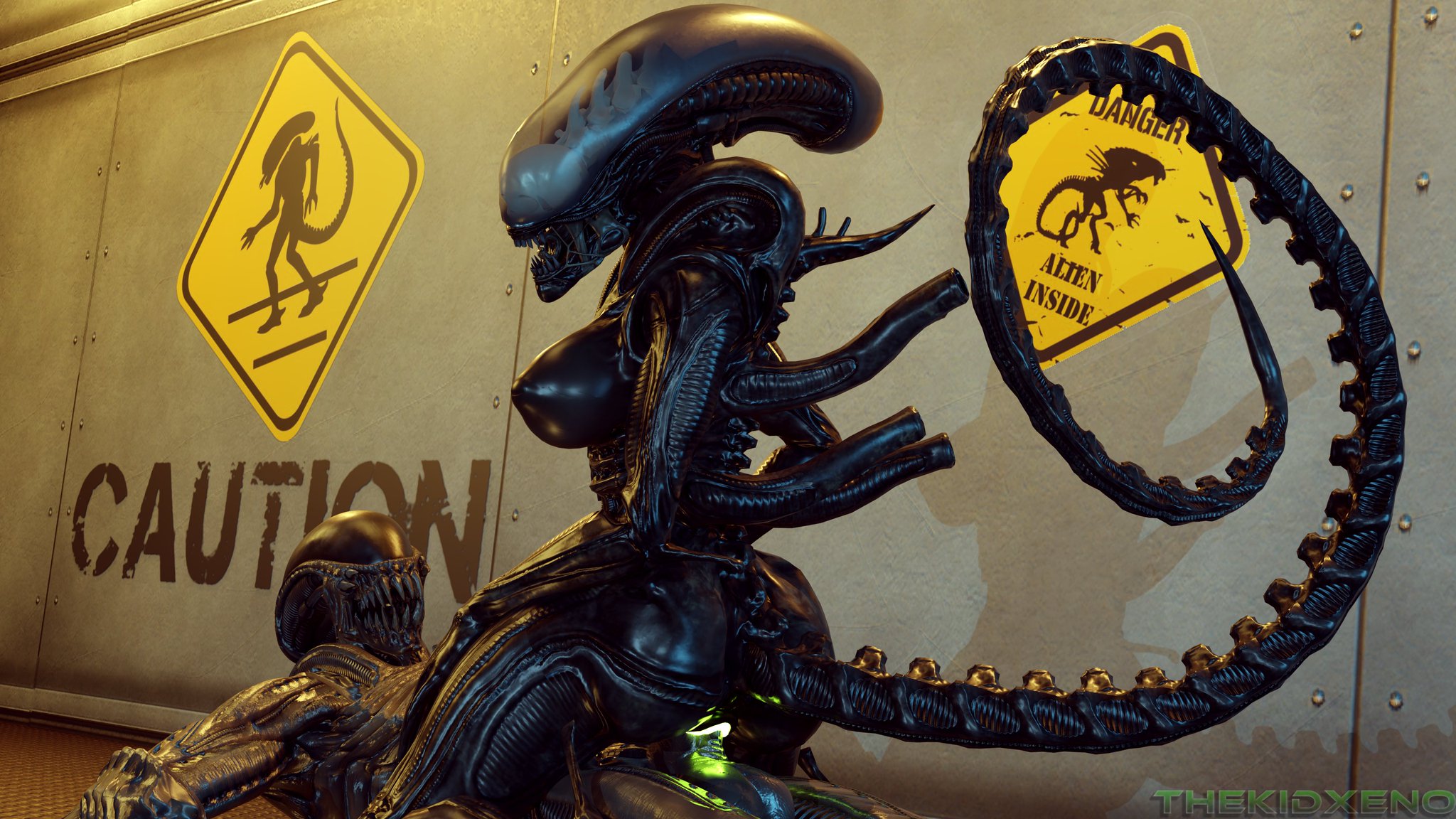 1girls, 3d, alien, alien (franchise), ass, balls, big ass, big breasts, black body, blender, breasts, cowgirl position, exoskeleton, female, female on top, female xenomorph, glowing genitalia, glowing pussy, green pussy, inner mouth, legs, male, male on bottom, male xenomorph, monster, monster boy, monster girl, nipples, no eyes, no humans, penis, penis in pussy, pussy, riding, riding penis, sex, sharp teeth, straight, straight sex, tail, teeth, thekidxeno, thighs, vagina, vaginal insertion, vaginal penetration, vaginal sex, watermark, xenomorph
