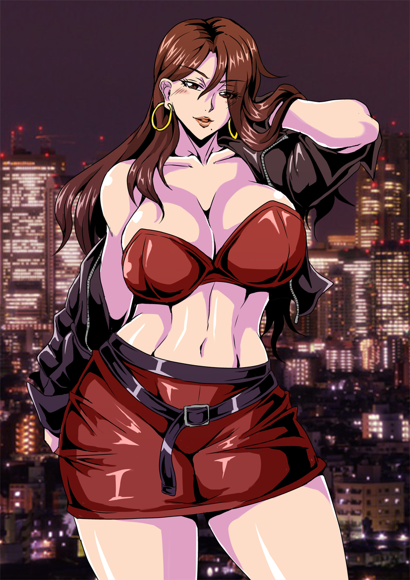 big_breasts blaze_fielding clothed_female female female_focus female_only long_hair mifune_seijirou mole mole_under_mouth nipples nipples_visible_through_clothing sega solo solo_female solo_focus streets_of_rage thunder_thighs