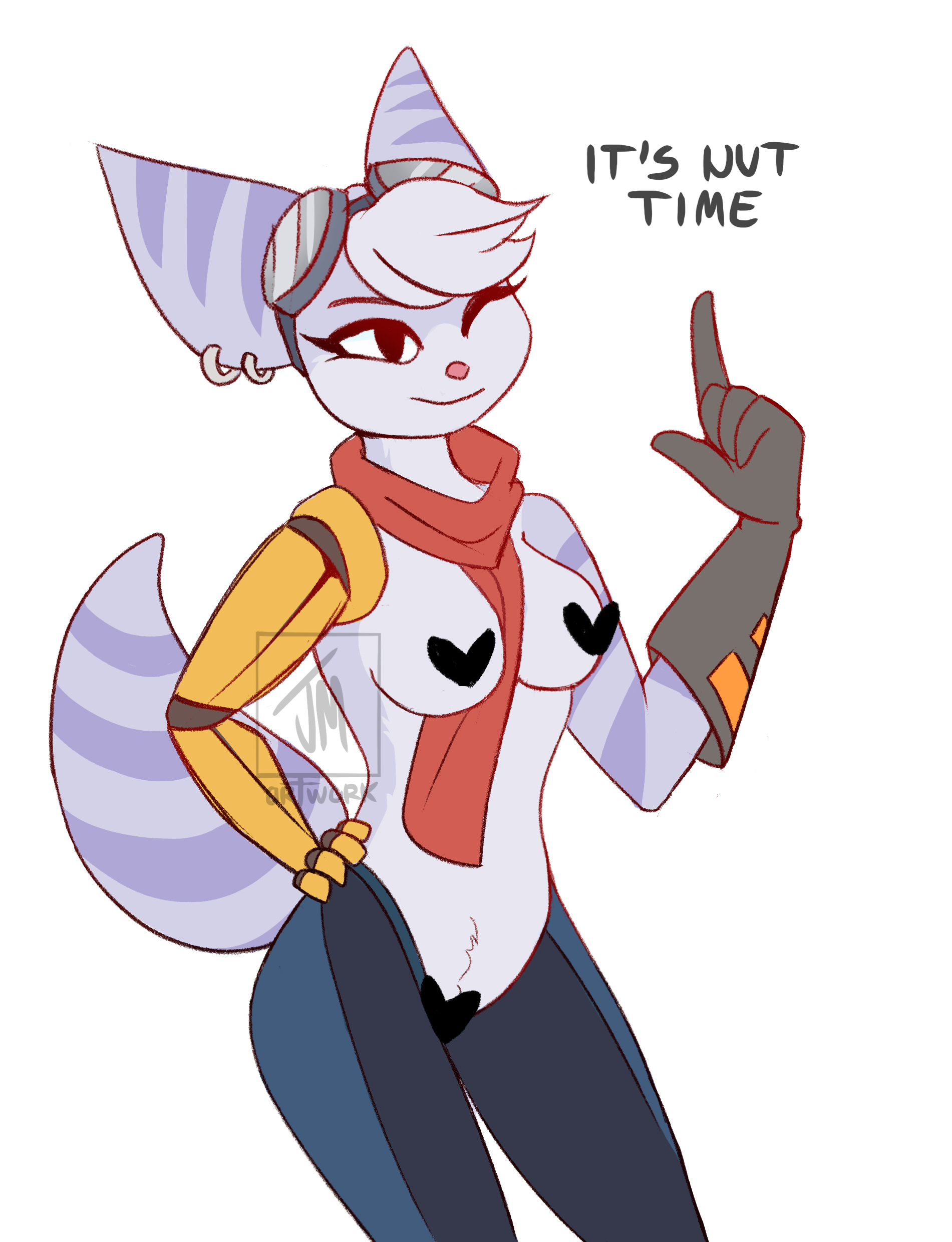 1girls, anthro, bionic arm, breasts, casual, cybernetics, cyborg, ear piercing, earring, eyewear, fanart, female, flaccid, fur, furry, futanari, genitals, goggles, goggles on head, handwear, intersex, lombax, mammal, nipples, nude, one eye closed, penis, piercing, pose, posing, prosthesis, prosthetic, prosthetic arm, purple body, purple fur, ratchet and clank, ratchet and clank: rift apart, rift apart lombax, rivet (ratchet and clank), smile, solo, striped body, striped ears, striped fur, stripes, tagme, theorat, torso, video games, wink