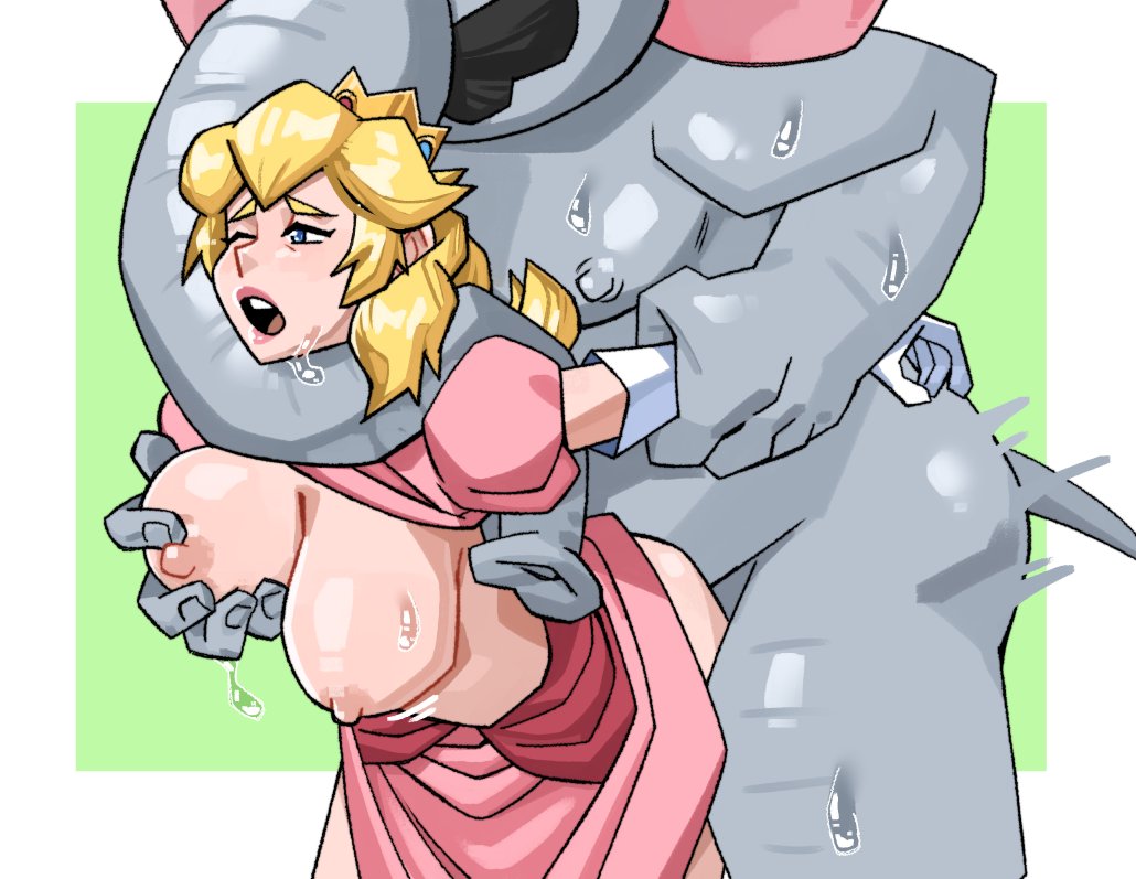 1boy 1girls ambiguous_penetration animal_humanoid anthro anthro_on_human anthro_penetrating anthro_penetrating_human anthrofied areolae blonde_hair blue_eyes breast_grab breasts breasts_out crown dress elbow_gloves elephant elephant_mario female female_penetrated from_behind_position gigaslime gloves grey_body grey_skin humanoid larger_male light-skinned_female light_skin male male/female male_penetrating male_penetrating_female mario mario_(series) moustache nipples one_eye_closed open_mouth pink_lips princess princess_peach royalty sex sex_from_behind size_difference smaller_female super_mario_bros._wonder tagme unseen_male_face