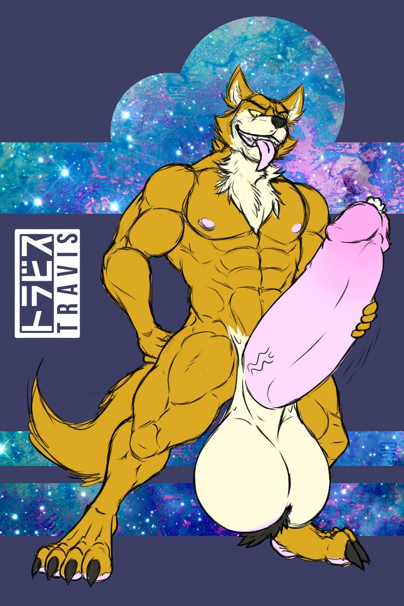 anthro balls bara barazoku big_balls big_penis boner dragon_ball dragon_ball_super dragon_ball_z eltravis erection furry huge_balls huge_cock lavender_(dragon_ball) male male_only masturbation muscles muscular nude penis solo solo_male tongue_out wolf