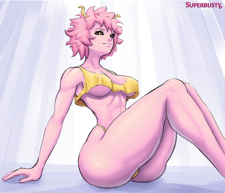 1girls, ass, big ass, big breasts, big butt, bimbo, black sclera, breasts, bubble ass, bubble butt, busty, female, female only, hips, horns, huge breasts, large ass, looking at viewer, mina ashido, my hero academia, nipples, nipples visible through clothing, pink hair, pink skin, short hair, slim waist, solo, solo female, solo focus, superbusty, teenager, thick ass, thick thighs, thighs, wide hips, yellow eyes