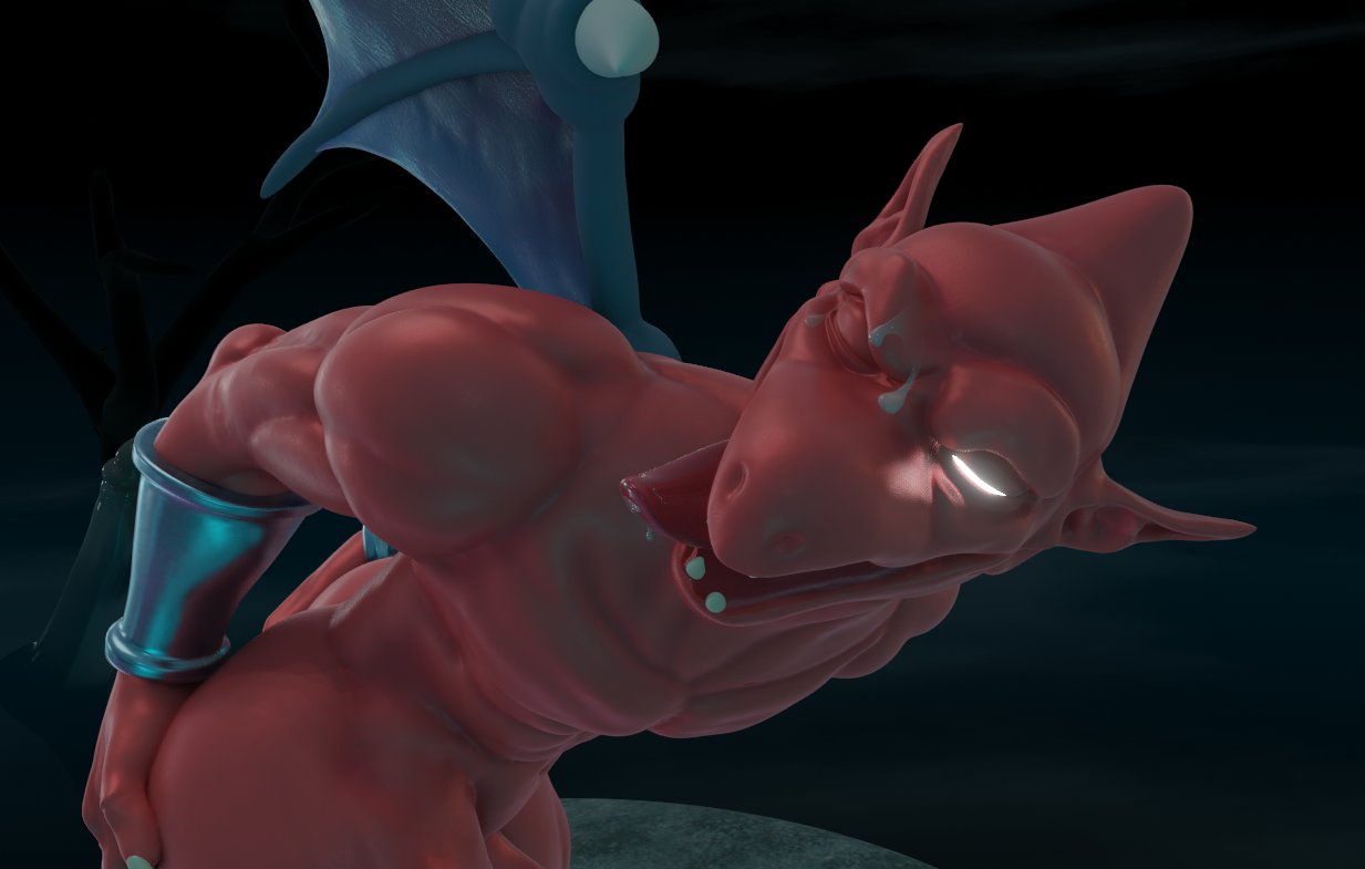 3d_(artwork) ass blender_(software) bodily_fluids boner bracelet capcom cum cum_on_face demon demon's_crest digital_media_(artwork) disembodied_penis duo erection fangs firebrand gargoyle gargoyle's_quest genital_fluids genitals ghost glowing glowing_eyes hand_on_butt humanoid_genitalia humanoid_penis humanoid_pointy_ears jewelry male male_only membrane_(anatomy) membranous_wings nude one_eye_closed penis presenting presenting_hindquarters red_arremer see-saw solo solo_male spirit spread_butt spreading teeth tongue tongue_out translucent translucent_penis wings