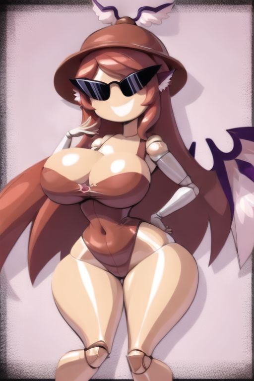 ai_generated armpits ass bimbo bimbo_body bimbofication bimbofied body_modification breasts dollification female implied_transformation knick_knack leotard mystia_lorelei npg8993 permanent_smile smile sunglasses sunnification thick_thighs thin_waist touhou transformation wide_hips