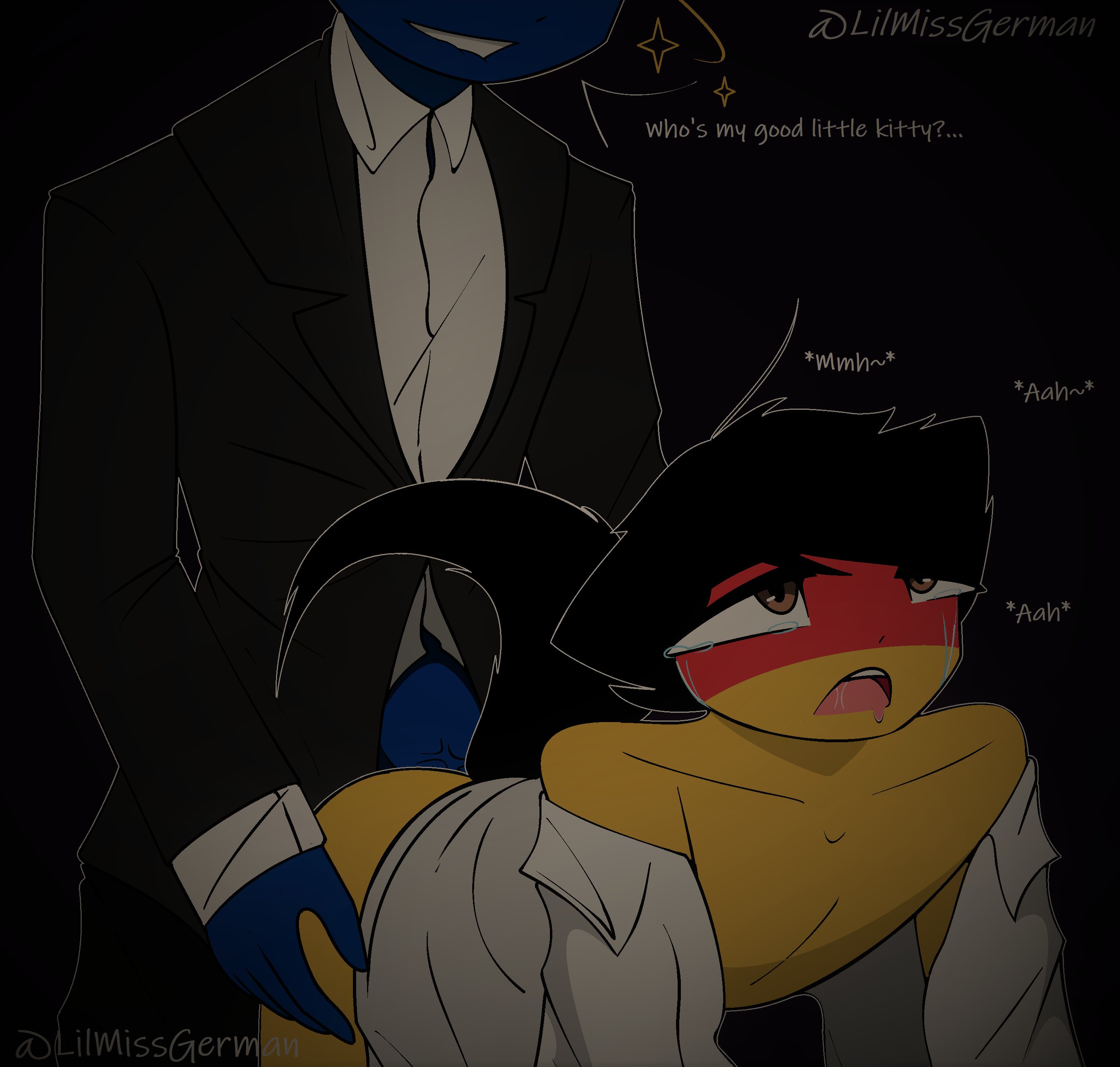 2boys, anal, anthro, cat boy, catboy, countryhumans, european union (countryhumans), gay, germany (countryhumans), male, male/male, tagme, tears, tears of pleasure, yaoi