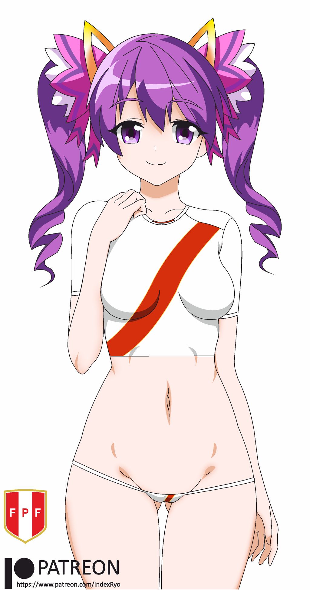 1girls artist_request breasts character_request federacion_peruana_del_futbol female_only latina light-skinned_female peru peruvian_female purple_hair tagme