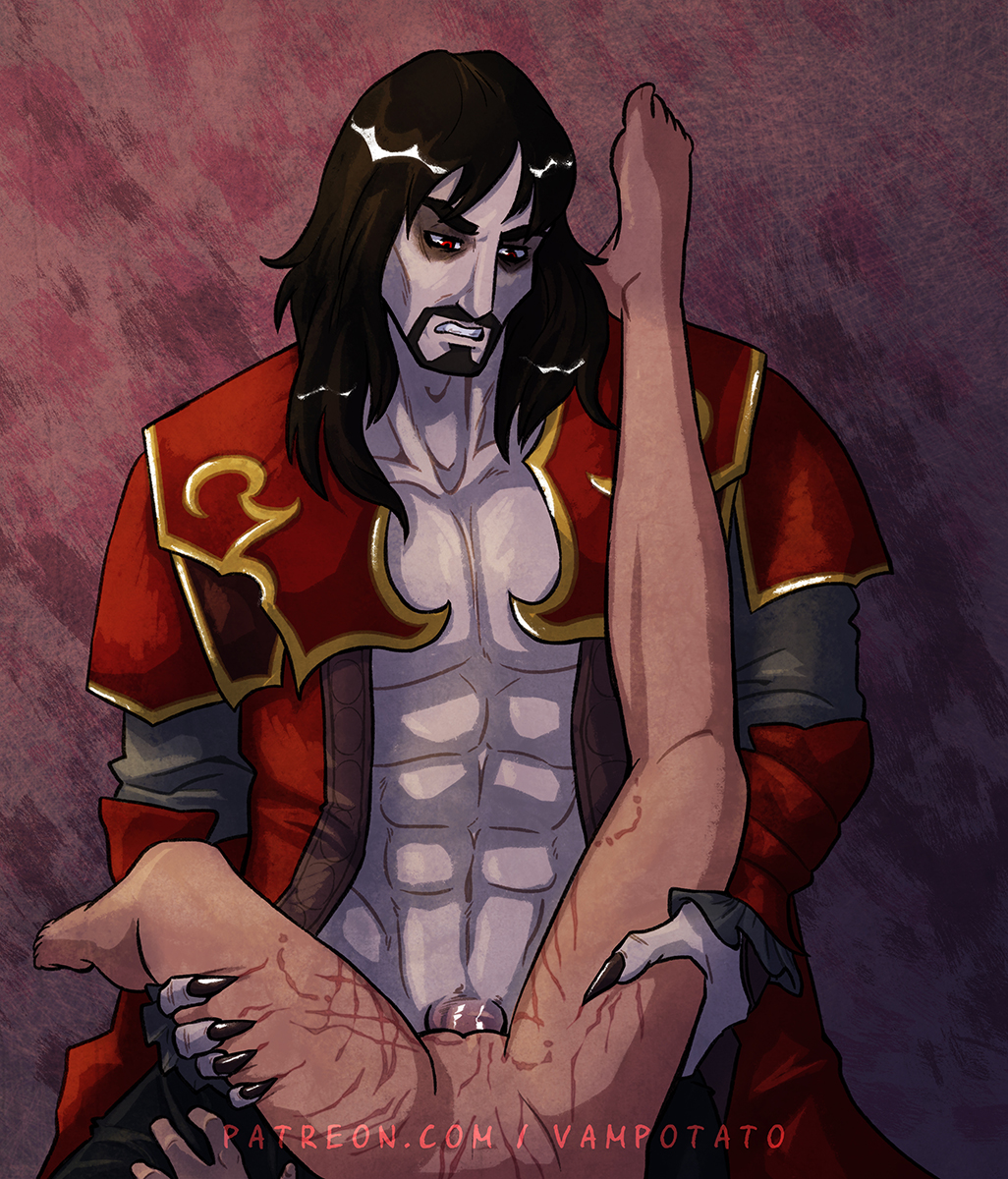 black_hair blood castlevania castlevania:_lords_of_shadow clothed_male_nude_female dilf dracula dracula_(castlevania) gabriel_belmont long_hair long_nails male_focus muscular muscular_male pov red_eyes scratches straight vaginal_sex vampire vampotato