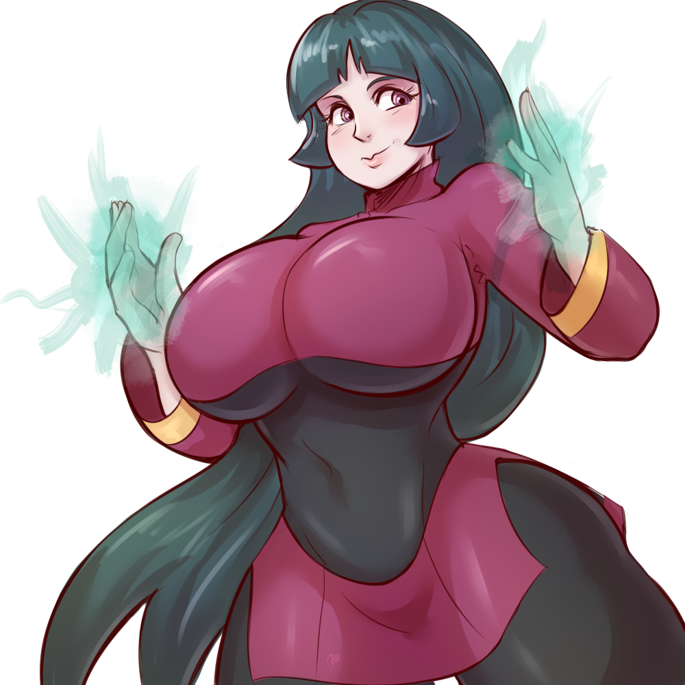1girls, abs, alternate breast size, big breasts, blunt bangs, breasts, breasts bigger than head, female, fully clothed, hime cut, huge breasts, huge thighs, human, light skin, light-skinned female, lips, long hair, miniskirt, nintendo, pale skin, pale-skinned female, pinkkoffin, pokemon, pokemon rgby, pokemon trainer, purple eyes, sabrina (pokemon), solo, standing, thick thighs, thighs, tight clothing, voluptuous, white background, wide hips
