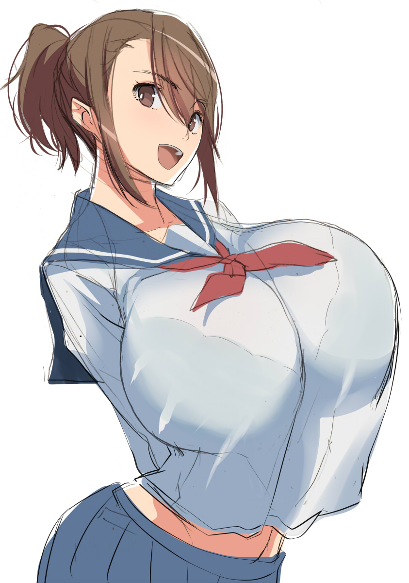 big breasts, breasts, female, huge breasts, kloah, see-through, skirt