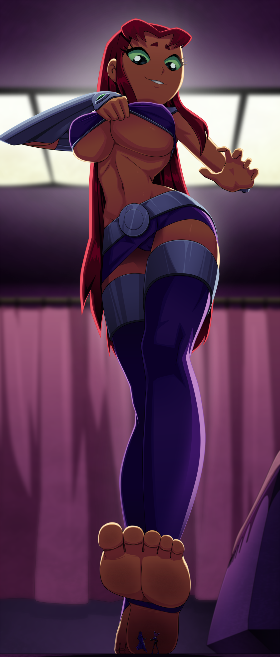 big breasts, breasts, cleavage, dc, dc comics, female, female only, giantess, large breasts, multiple females, multiple girls, ravenravenraven, starfire, teen titans