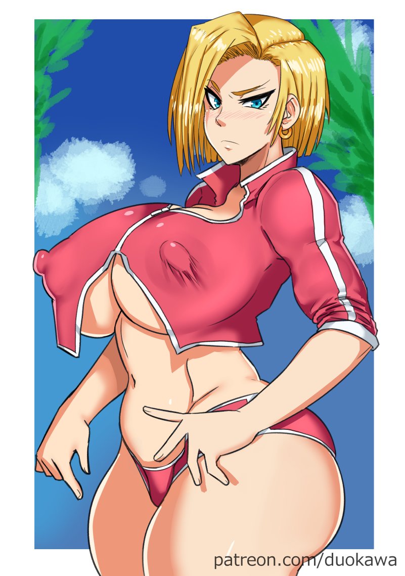 1girls, alternate ass size, alternate breast size, android 18, ass, big ass, big breasts, blonde female, breasts, cleavage, dragon ball, dragon ball z, duo kawa, erect nipples, female, female only, huge ass, huge breasts, large ass, large breasts, nipples, solo, solo female, thick thighs, thighs, wide hips