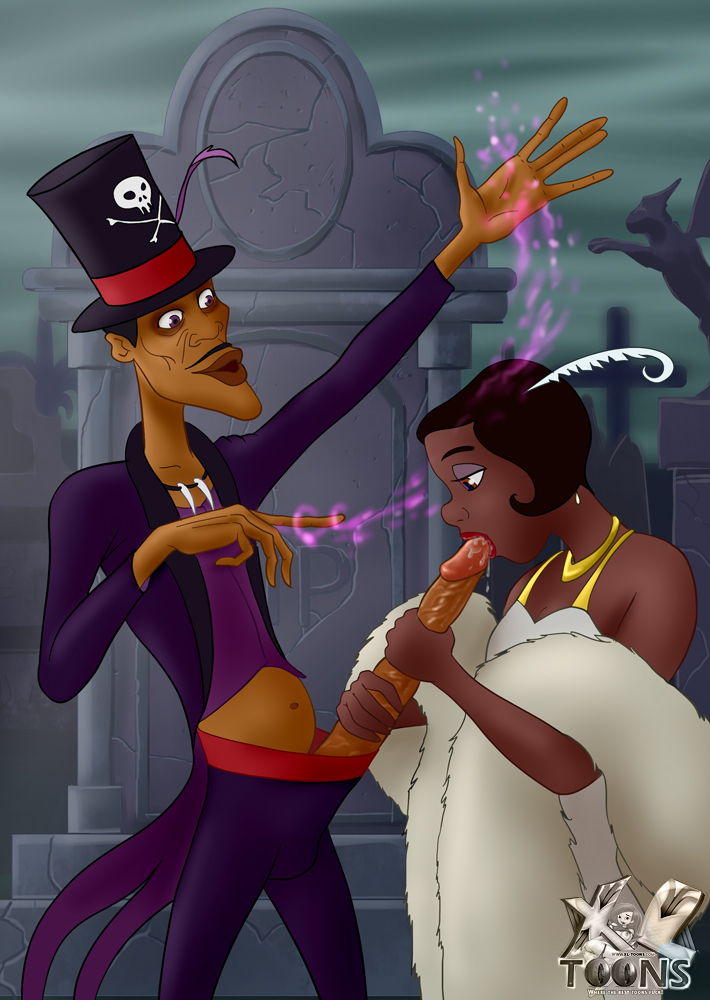 bob_cut dark-skinned_male disney disney_princess dr._facilier enchanted flapper graveyard hypnosis licking_penis long_penis magic mind_control nude penis the_princess_and_the_frog tiana xl-toons.com