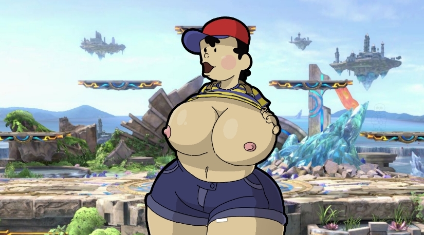 1girls background battlefield_(super_smash_bros) big_breasts big_hips big_thighs color earthbound female huge_breasts meme mother_2 ness nipples ocdean rule_63 shading short_hair shorts solo super_smash_bros. surprised thick_thighs thigh_gap thighhighs