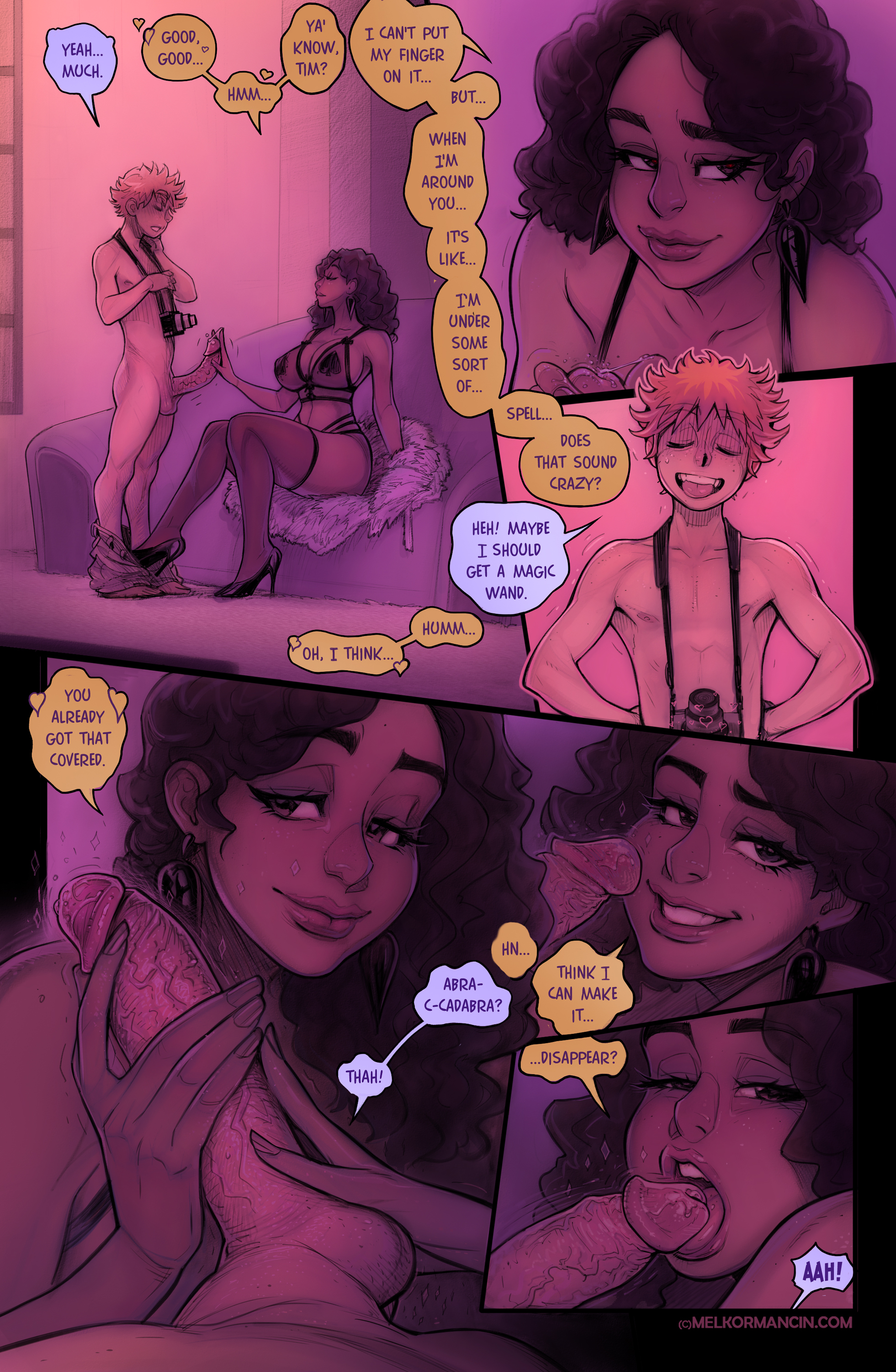 1boy, 1girls, big penis, blowjob, curly hair, dark skin, dark-skinned female, female, interracial, light skin, light-skinned male, male, melkor mancin, ms. pamela, oral, original, pale skin, pale-skinned male, penis, sex, straight, teacher and student, tim (melkor mancin)