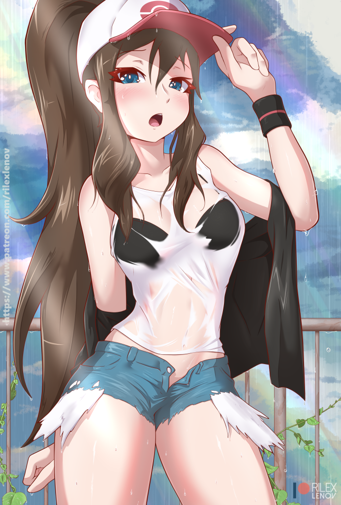 1girls female hat hilda_(pokemon) human human_solo nintendo no_nipples no_nipples_visible no_penetration no_penis no_sex no_visible_genitalia no_visible_nipples pokemon pokemon_bw rilex_lenov shorts solo solo_female tagme