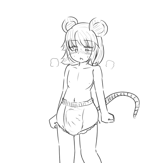 1futa animal_ears blush bulge diaper erection erection_in_diaper erection_under_clothes erection_under_diaper futa futa_only futanari nazrin penis pull-up_diaper sweat tenting touhou water_noodle