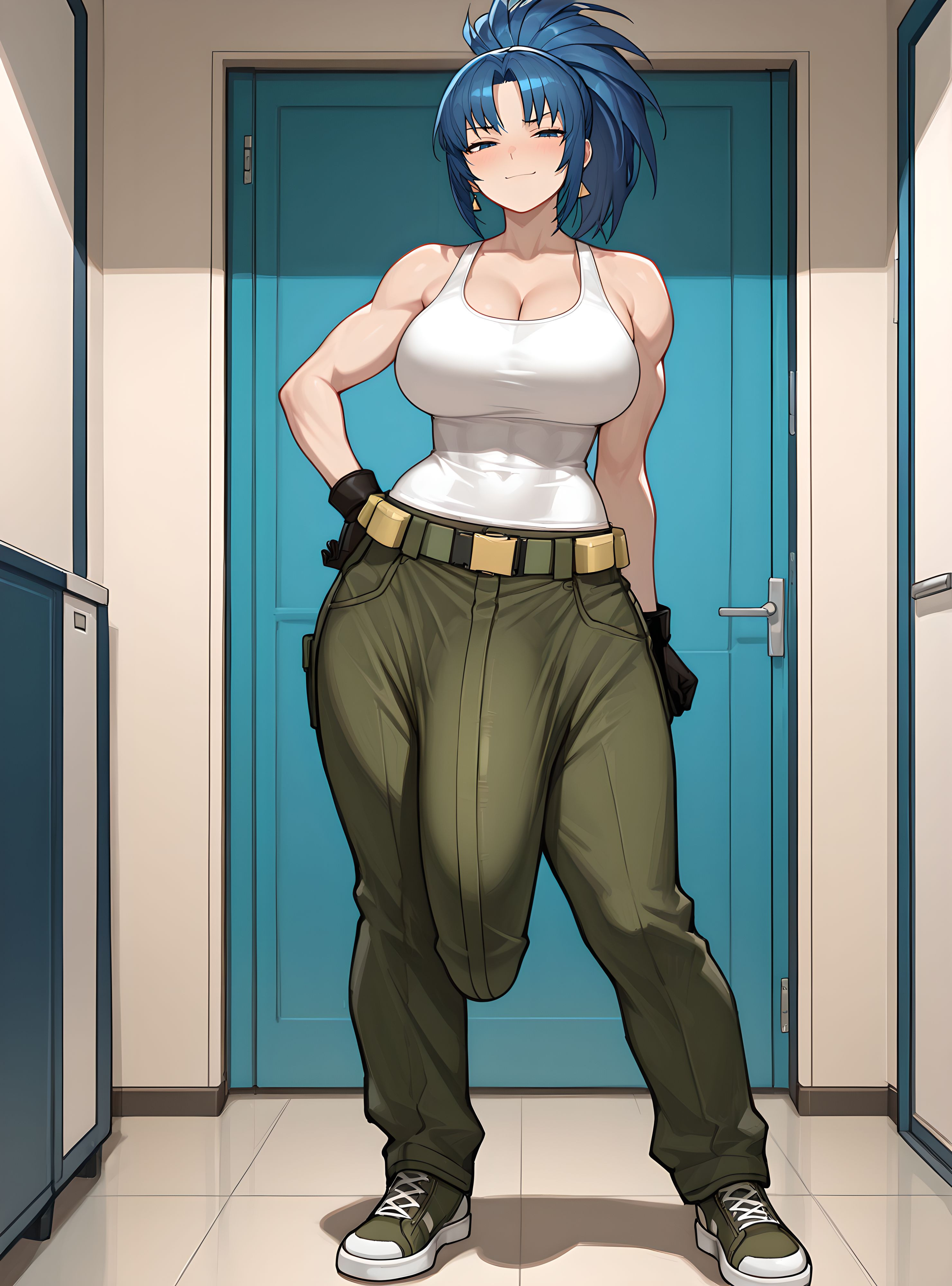 1futa, ai generated, balls, big ass, big balls, blush, breasts, futa only, futanari, grapesss, huge cock, king of fighters, large penis, leona heidern, penis, testicles, the king of fighters, thighs, uncensored