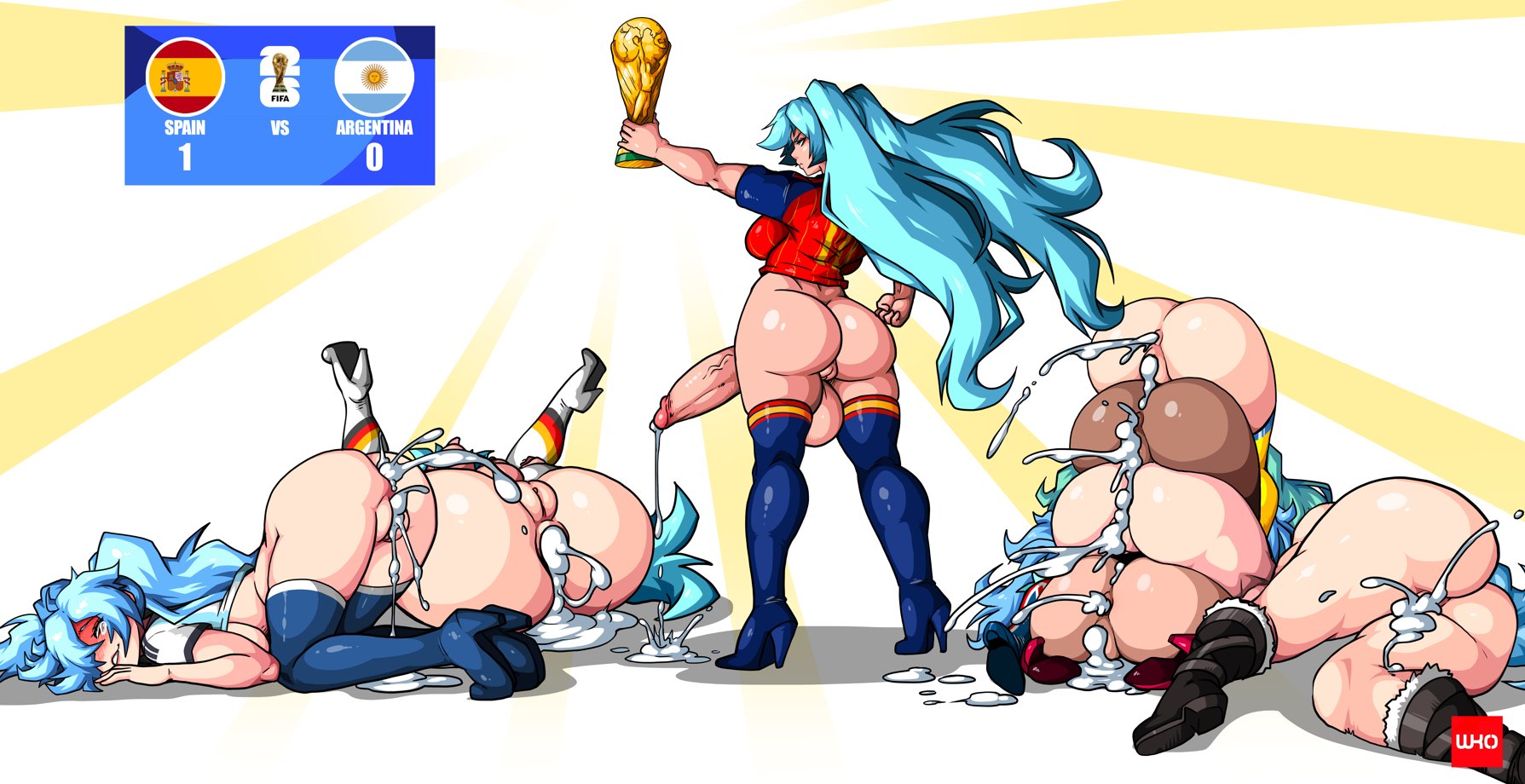 1futa, 2026 fifa world cup, 2d, 2d (artwork), 2d artwork, 7girls, after sex, argentina, argentinian miku, bare shoulders, big ass, big breasts, big penis, blue eyes, blue hair, blush, boots, braid, brazilian miku, breasts, character request, digital drawing (artwork), digital media, digital media (artwork), doggy style, drooling, english miku, erect nipples, erection, female, femsub, fifa, footwear, french miku, full-package futa, futa on female, futadom, futanari, hatsune miku, huge balls, huge breasts, huge cock, human, intersex, large breasts, large penis, light skin, light-skinned female, light-skinned futa, long hair, norwegian miku, nude, penis, pussy, pussy juice, saliva, sex, simple background, spain, spanish miku, spread legs, spreading, tears, text, tied hair, vein, veiny penis, vocaloid, witchking00, world cup