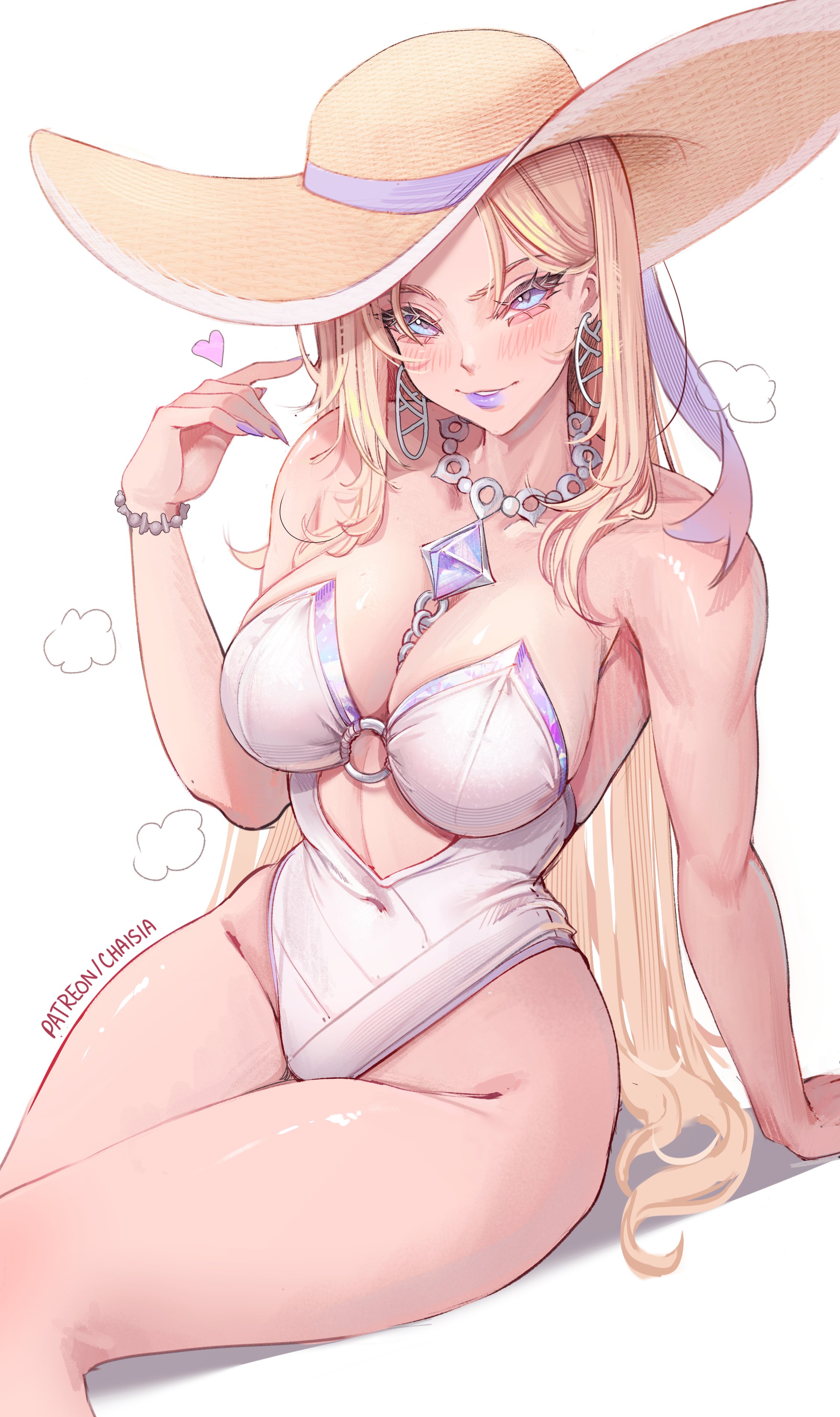 1girls, 2d, big breasts, blonde, blonde female, blonde hair, blonde-haired female, blue eyes, blue lipstick, blush, bob cut, breasts, chaisia, clothed, clothed female, emma frost, emma frost (marvel rivals), emma frost (white wave queen), female, female focus, female only, fully clothed, hips, large boobs, large breasts, light skin, light-skinned female, looking at viewer, marvel, marvel comics, marvel rivals, mature, mature female, solo, solo female, solo focus, swimsuit, thick thighs, thighs, wide hips, x-men