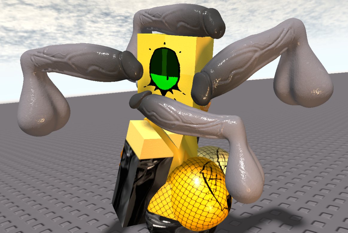 1girls, 3d, artist request, ass, balls, baseplate, die of death (roblox), disembodied penis, goth, harken (die of death), multiple penises, penis, roblox, roblox game, robloxian, tagme