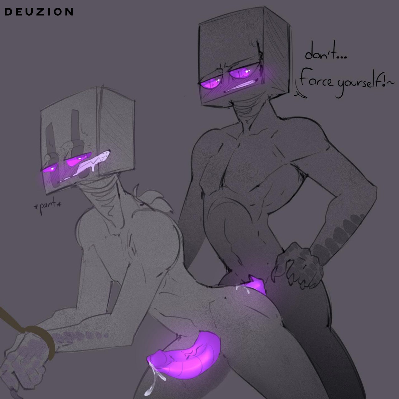 2boys, anal, anal sex, bondage, cum, cum inside, deuzion, enderman, endertwinks, gay, lykansden, male, minecraft, penis, yaoi
