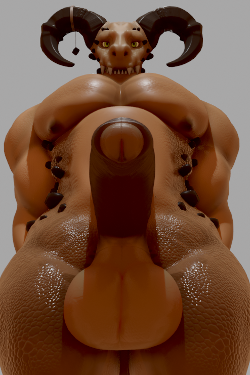 1boy 3d anthro balls bethesda_softworks big_balls big_penis deathclaw fallout fallout_4 gay genitals horn horn_jewelry humanoid_genitalia humanoid_penis jewelry looking_at_viewer looking_down low-angle_view male male_deathclaw_(fallout) male_only monster moreuselesssource moreuselesssource_(artist) muscular muscular_male nipples penis scalie sharp_teeth solo taker_pov teeth uncut video_games worm's-eye_view