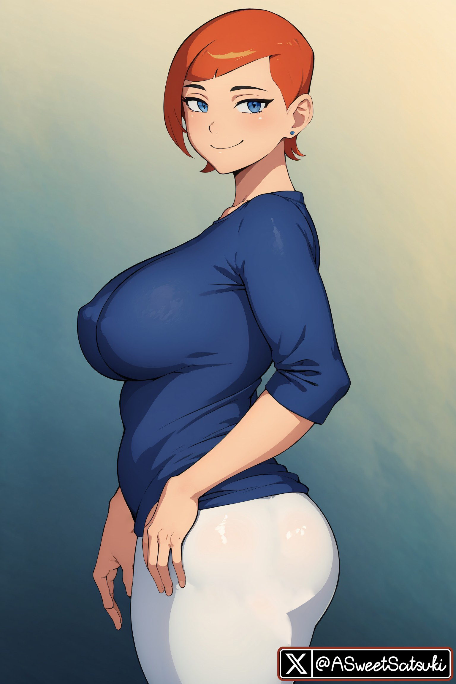 1girls, ai generated, ass, ben 10, big ass, big breasts, big butt, breasts, female, female only, gwen tennyson, solo, thick ass, thick hips, thick thighs