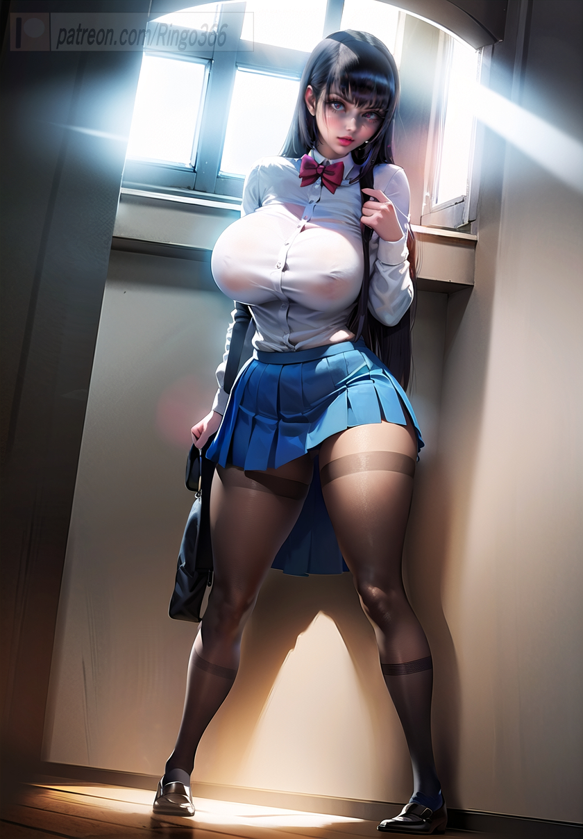 1girls ai_generated big_ass big_breasts clothed clothing looking_at_viewer please_don't_bully_me,_nagatoro president_(nagatoro) ringo366 sana_sunomiya school_uniform solo solo_female