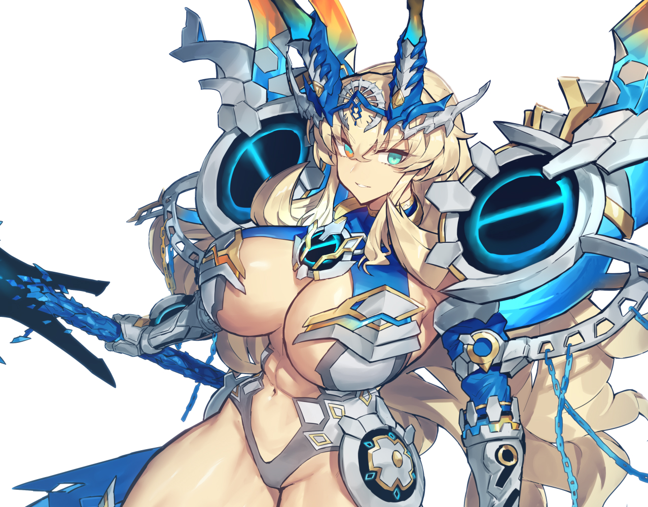 1girls, abs, barghest (gawain) (fate), barghest (swimsuit archer) (third ascension) (fate), big breasts, blonde hair, breasts, fate (series), fate/grand order, female, heterochromia, huge breasts, light skin, light-skinned female, long hair, melon22, muscular, muscular female, solo, tagme, thick thighs
