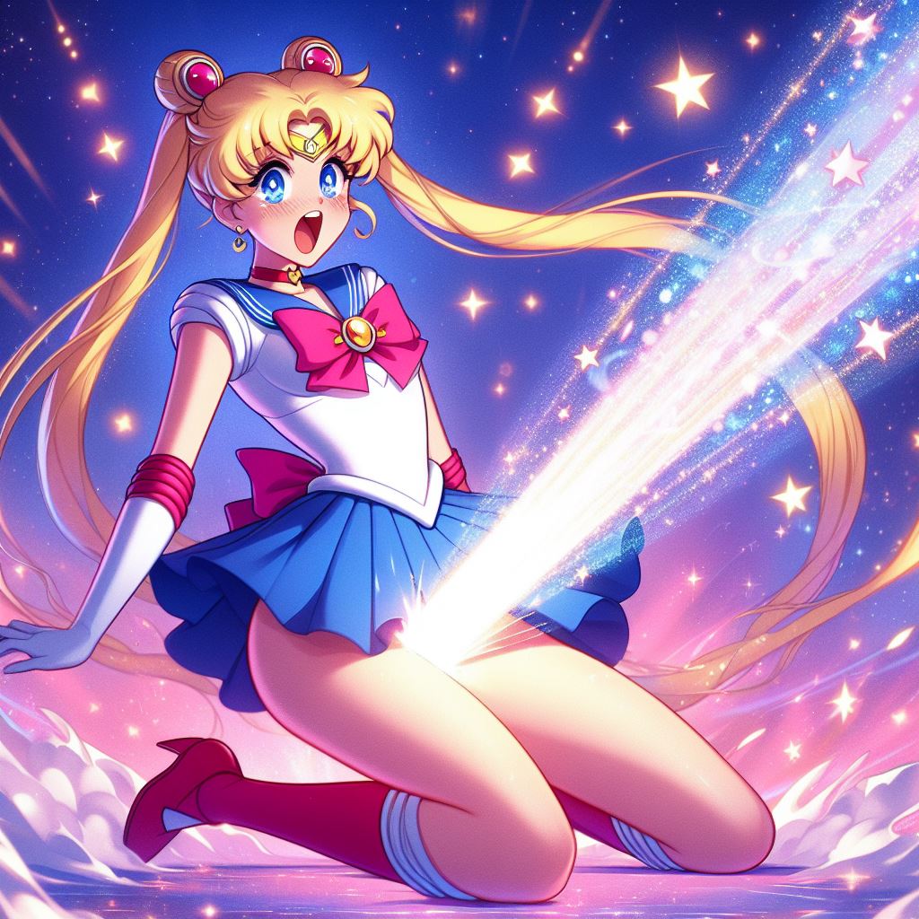 ai_generated bing_image_creator bishoujo_senshi_sailor_moon clothing laser laser_beam sailor_moon skirt small_breasts usagi_tsukino weaponized_vagina what