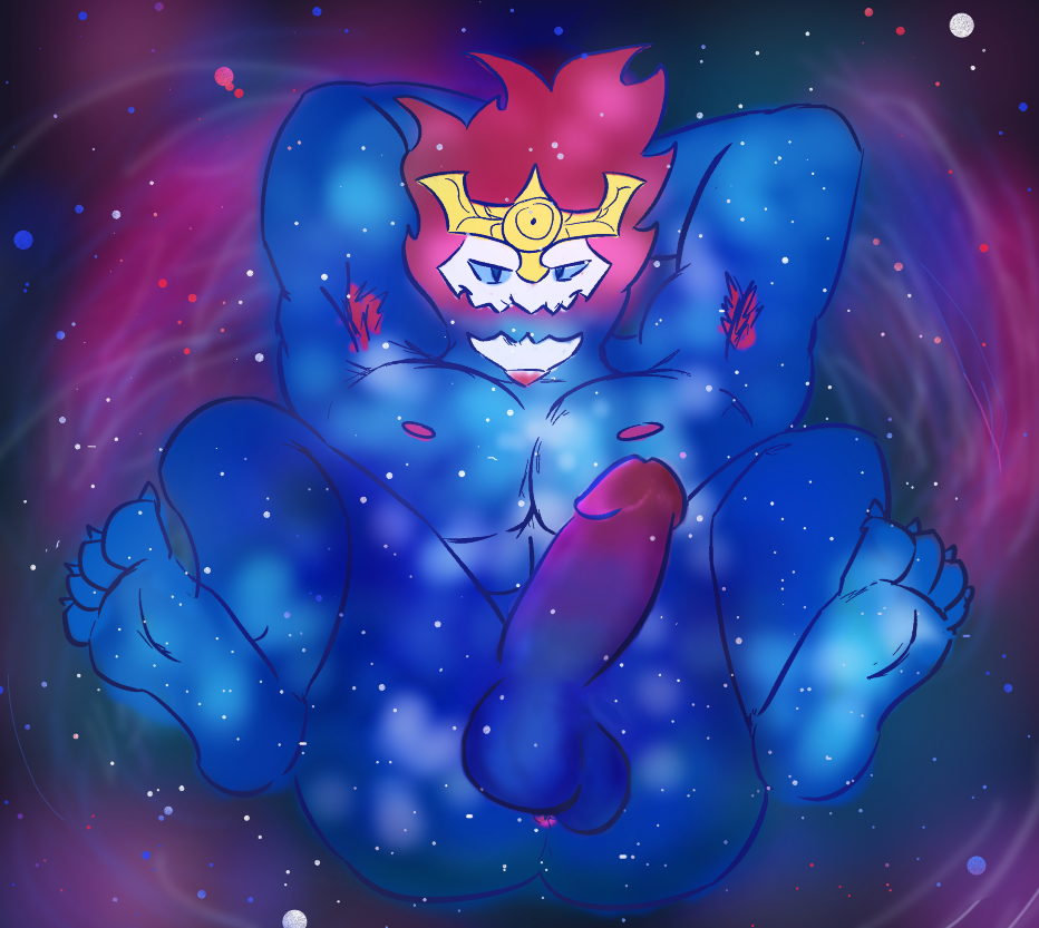 1boy anthro armpit_hair ass aurelion_sol balls body_hair dragon feet gaygoat genitals league_of_legends looking_at_viewer male male_only presenting presenting_hindquarters riot_games solo space