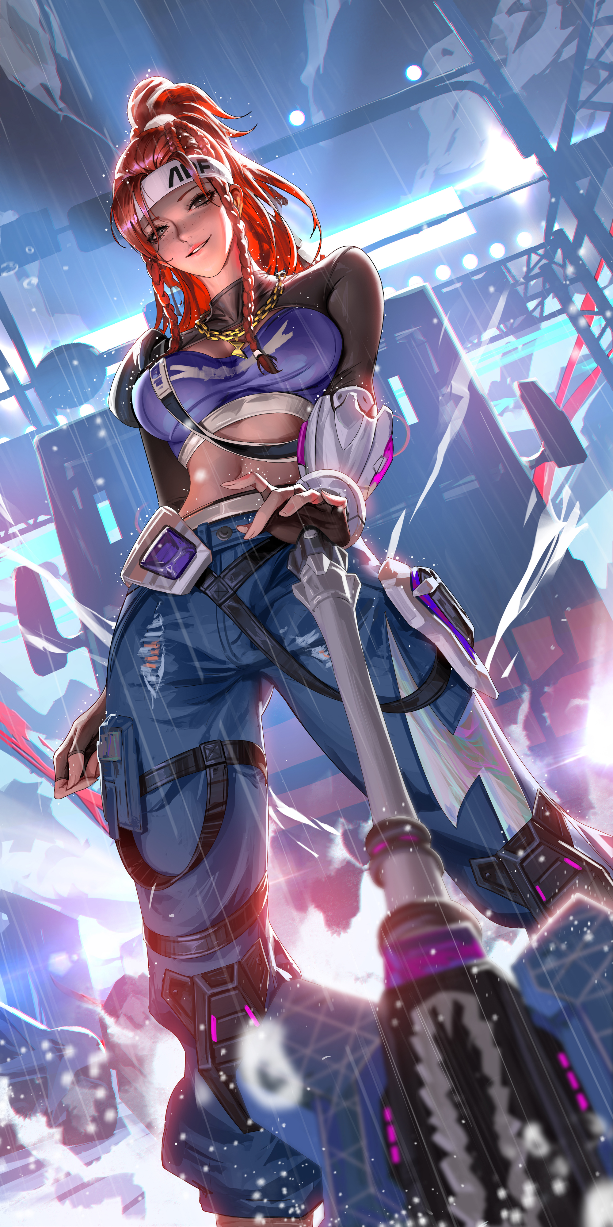 antifragile bb, brigitte, female, le sserafim, liang xing, overwatch, overwatch 2, rain, tagme, very high resolution