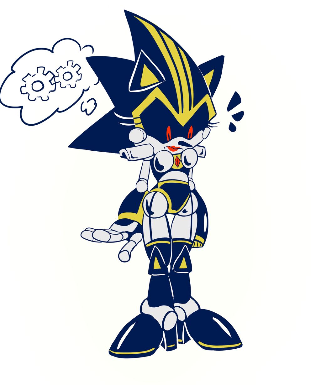 eyelashes female female_only gear_boobs gears gem genderswap heels lips metal_sonic mouth panties red_eyes robot robot_girl rule_63 shard_the_metal_sonic sonic_(series) sonic_the_hedgehog_(series) stockings thought_bubble