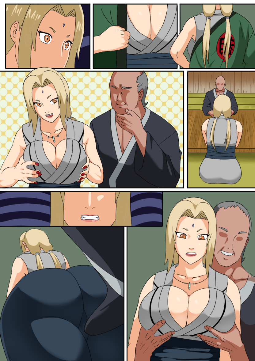 big breasts, blonde hair, breasts, brown eyes, cleavage, female, long hair, mature female, naruto, naruto (series), pinkpawg, shounen jump, tsunade