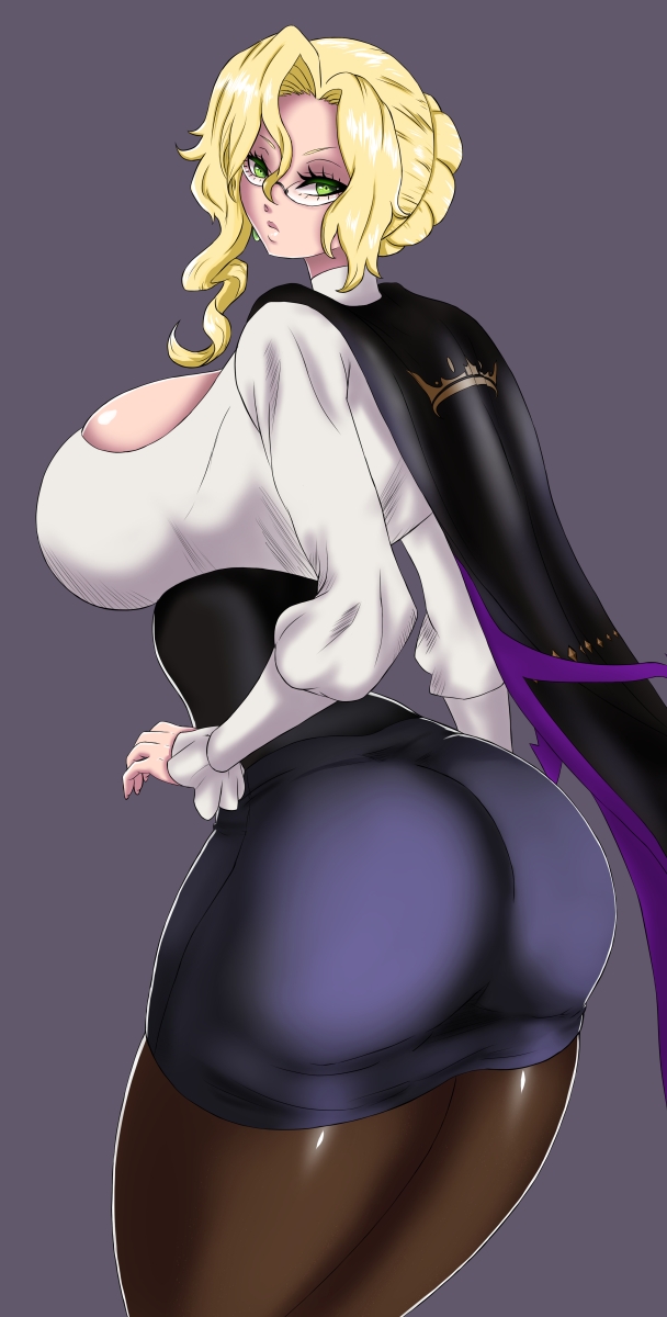 big_ass big_breasts big_butt blonde_hair braided_hair clothed_female female female_only glynda_goodwitch long_hair mature_female nexus-sig pantyhose rooster_teeth rwby safe_for_work solo solo_female solo_focus