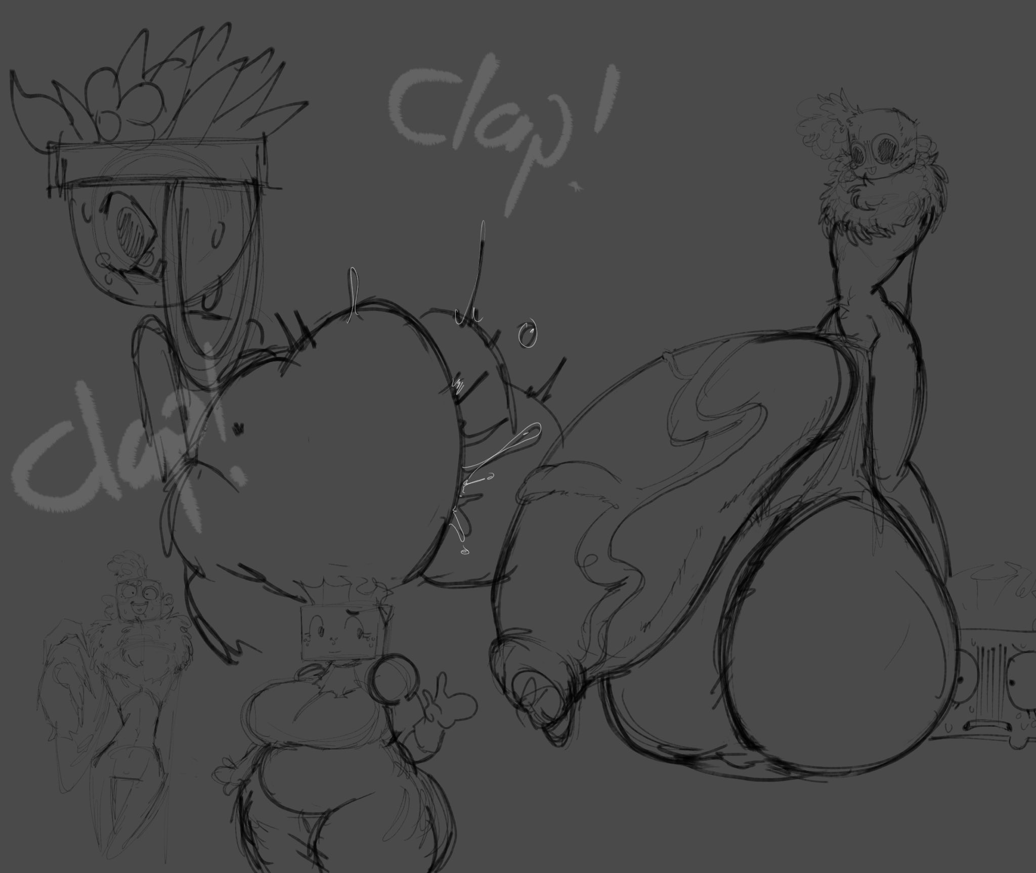 1boy, 2girls, ass, ass clapping, basket, bassie (dandy's world), big ass, big balls, big butt, big penis, boobs, bottom heavy, clapping ass, clapping butt, clapping cheeks, dandy's world, dandys world, fluffy, gloves, goob (dandy's world), hyper, hyper balls, hyper genitalia, hyper penis, hyper testicles, roblox, scared, sketch, tagme, tisha (dandy's world), tissue box, toon, u nkno3ngrounds