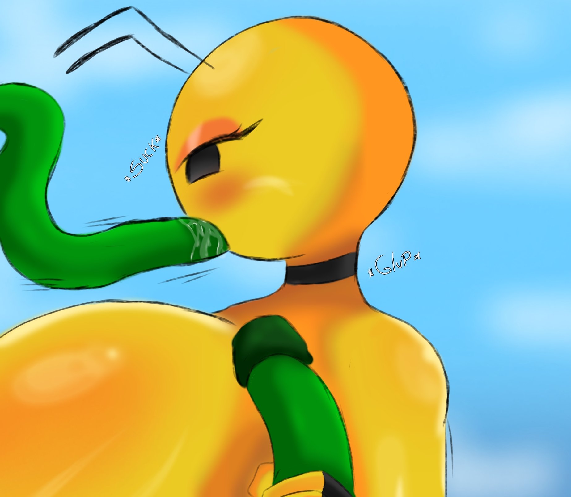 1girls, amber the bee (golden toad), bee, bee girl, female, female focus, female only, golden toad, massive breasts, mouth, plant, sucking, tagme, tentacle, tentacle sex