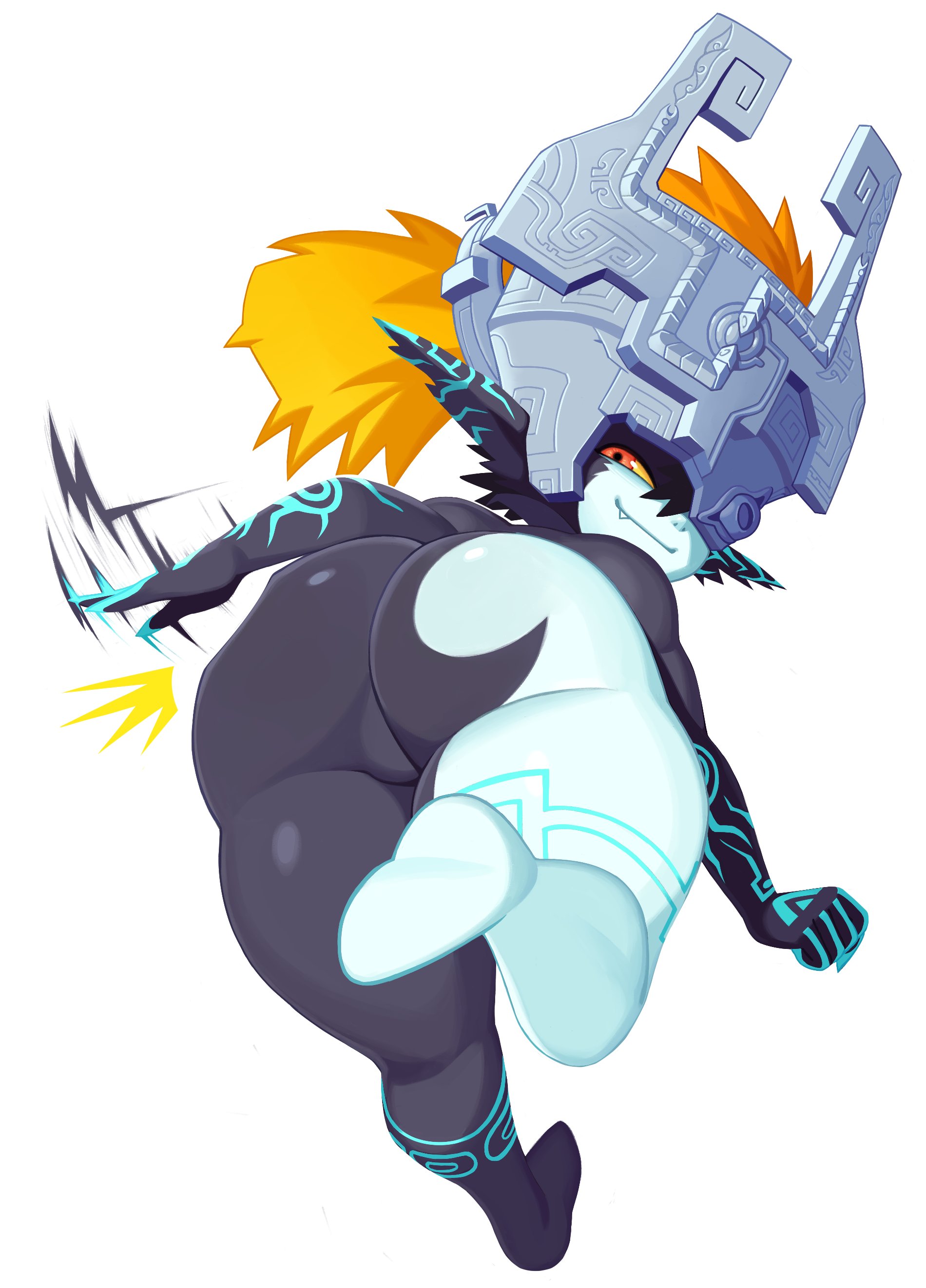 1female, 1girls, 2025, 2d, 2d (artwork), ass, big ass, big butt, feet, female, female only, helmet, helmet only, hi res, high resolution, highres, imp midna, midna, seductive smile, shortstack, slapping butt, slapping own ass, smile, smug, solo, solo female, suggestive, the legend of zelda, thick ass, thick butt, thick thighs, twilight princess, werfmight