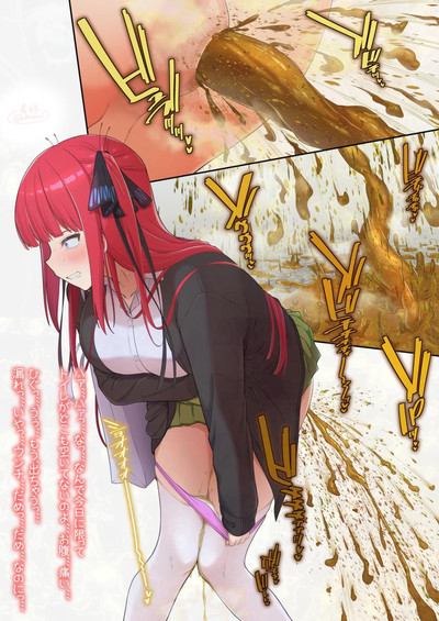 a0midori, diarrhea, go-toubun no hanayome, nakano nino, panties down, red hair, scat