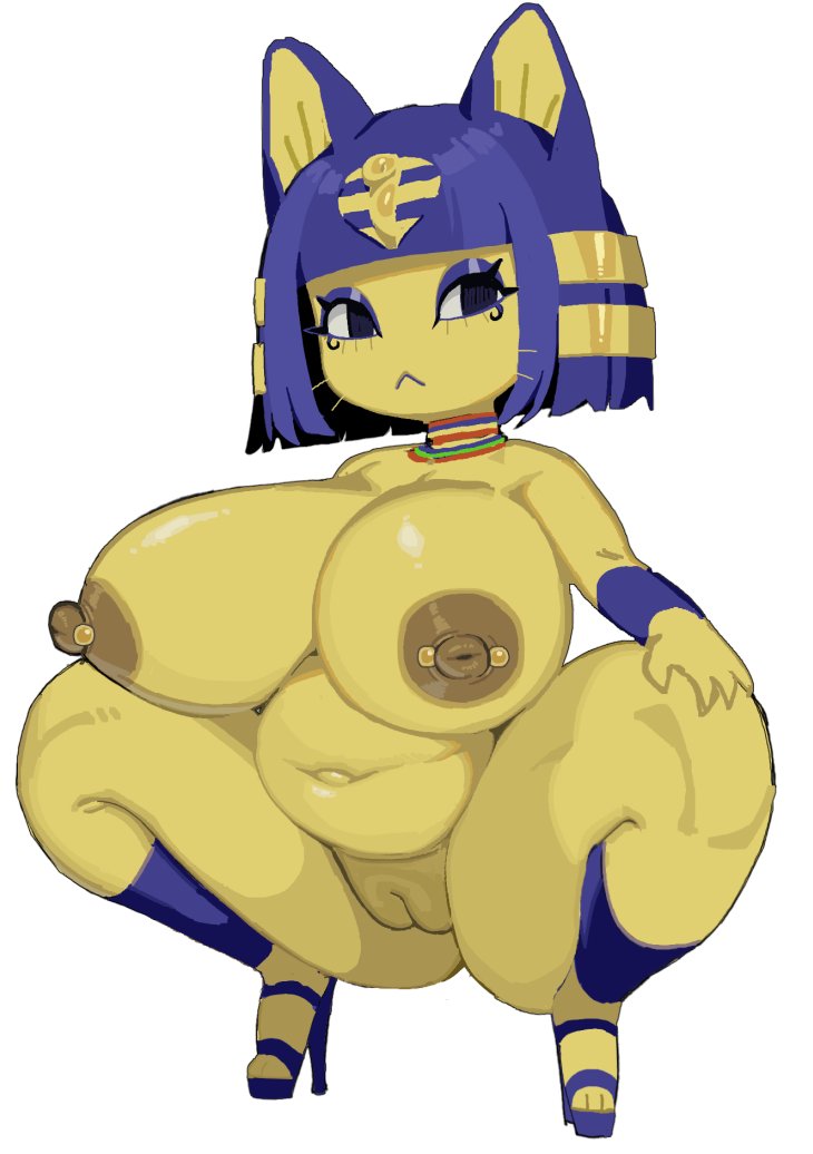 :<, 1girls, 2024, alternate version available, animal crossing, ankha, ankha (animal crossing), anthro, anthro only, areolae, big breasts, big nipples, big thighs, breasts, cat humanoid, chubby, chubby female, feline, female, female only, footwear, footwear only, high heels, huge breasts, humanoid, imaspacebar, innie pussy, looking at viewer, naked footwear, nipple piercing, nipples, nude, puffy pussy, pussy, shiny skin, solo, solo female, squatting, thick thighs