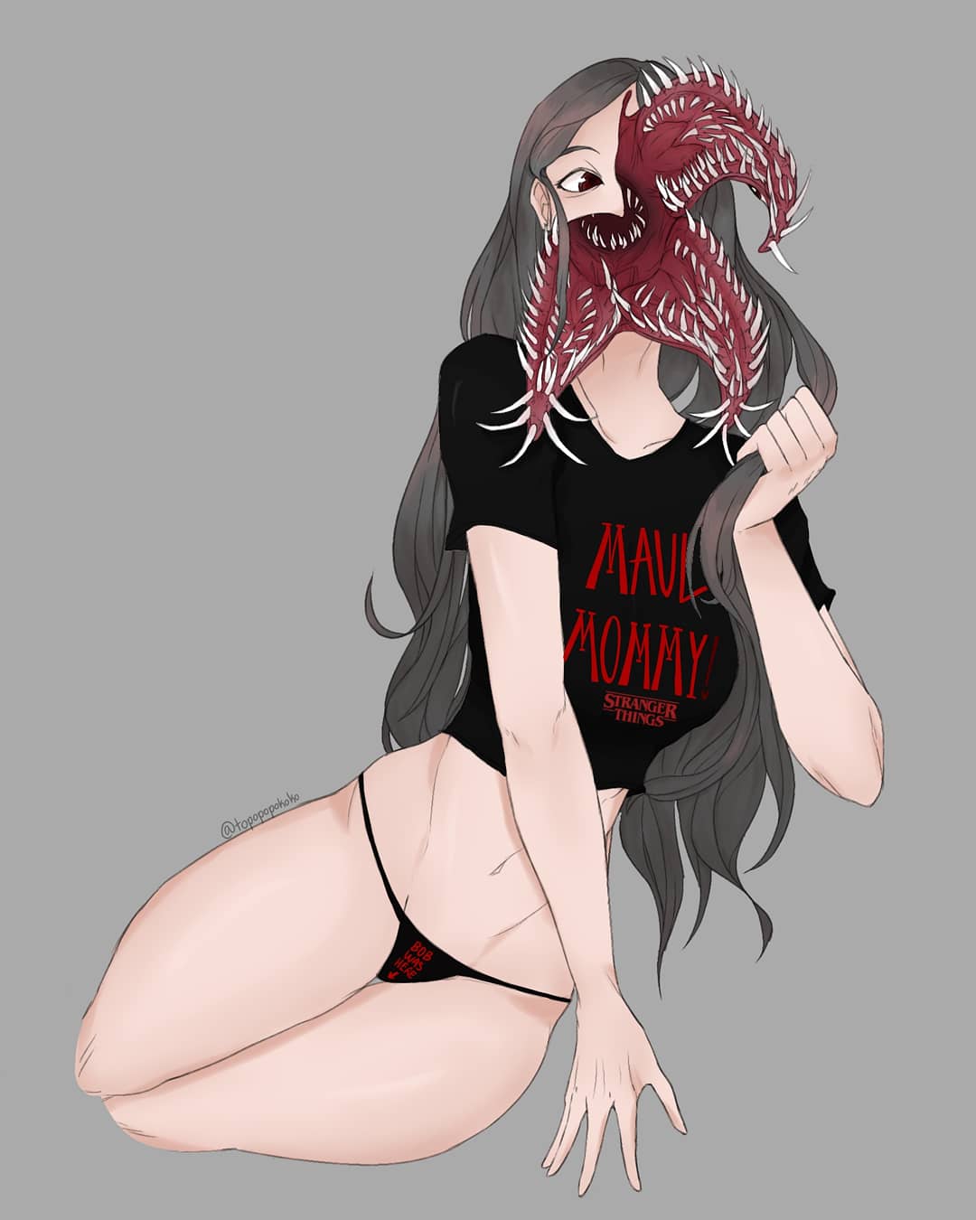 clothing, demogorgon, female, female demogorgon (stranger things), monster girl, spines, stranger things, topopopokoko