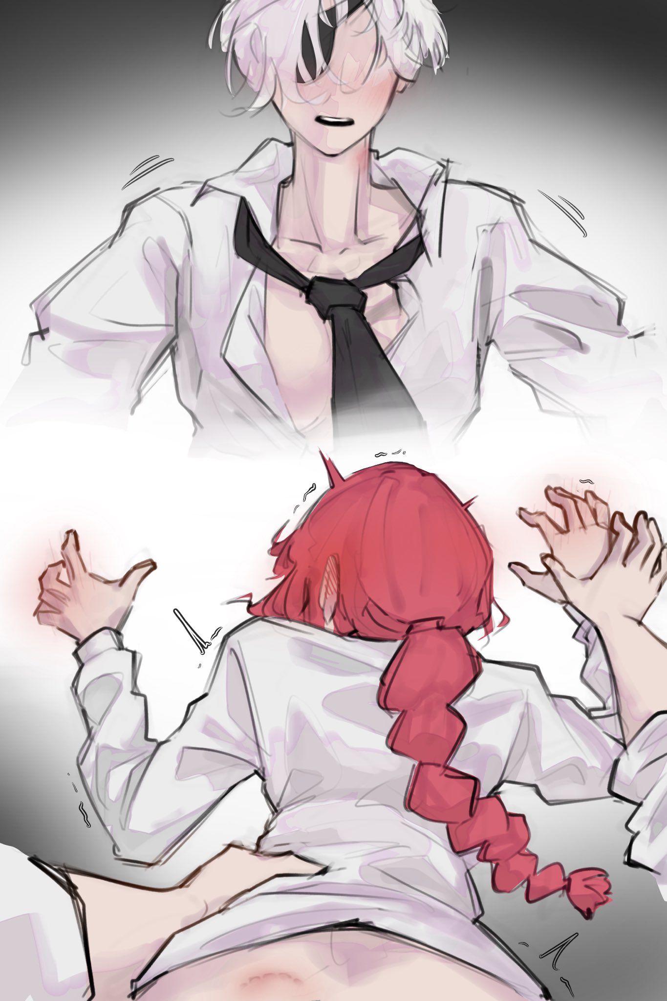 1futa, 1futa1girl, 1girl1futa, 1girls, ambiguous penetration, bite mark, chainsaw man, doggy, doggy position, doggy style, doggy style position, doggystyle, female, femsub, from behind, from behind position, futa on female, futa pov, futa with female, futadom, futanari, implied futanari, makima (chainsaw man), pov, quanxi (chainsaw man), red hair, red-haired female, sex, tagme, white hair, white-haired female, xherr