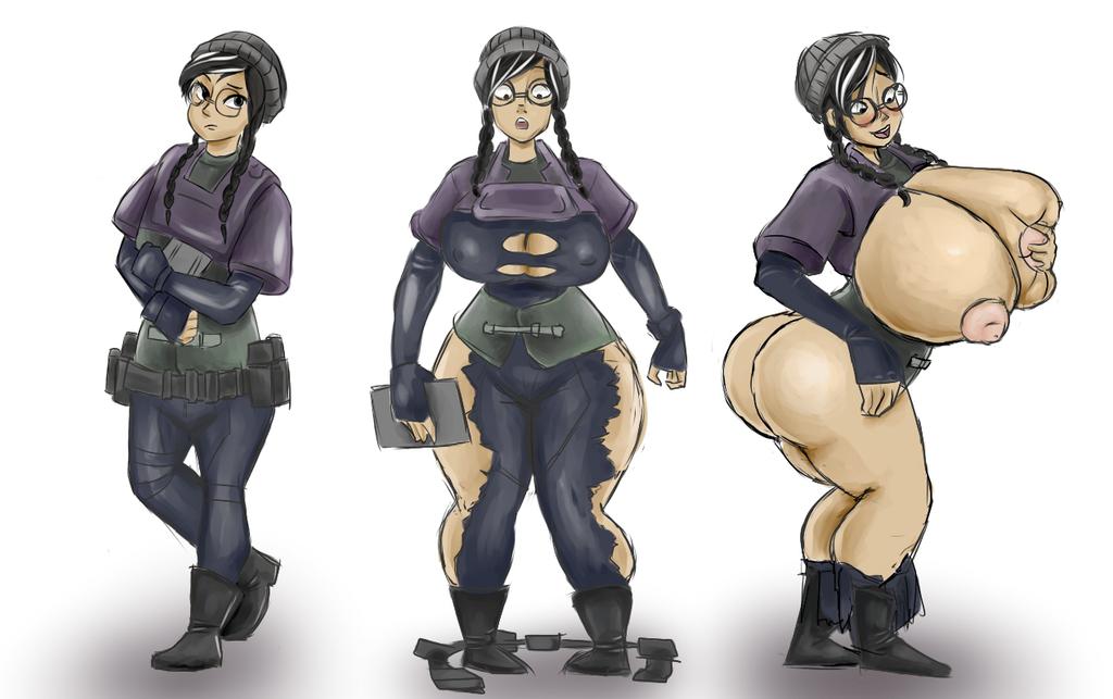 1girls, ass, ass expansion, big ass, breast expansion, breast growth, breast growth (enlargement), breasts, dokkaebi (rainbow six), female, huge breasts, inflation, rainbow six, rainbow six siege, stunsetting, tagme, tom clancy