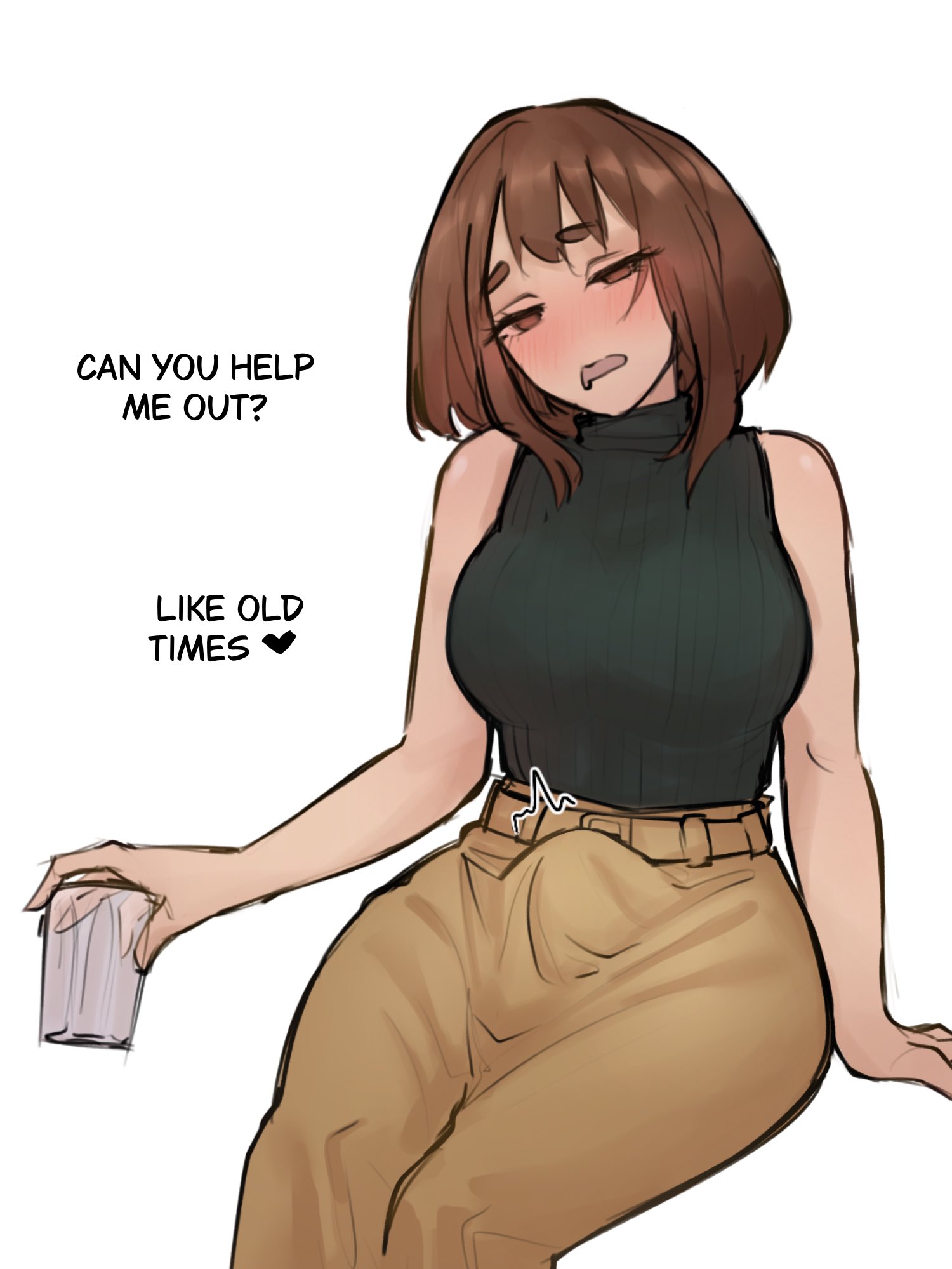 bulge, bulge through clothing, erection, futa on female, futanari, imminent sex, mina ashido, my hero academia, ochako uraraka, post-timeskip, xherr