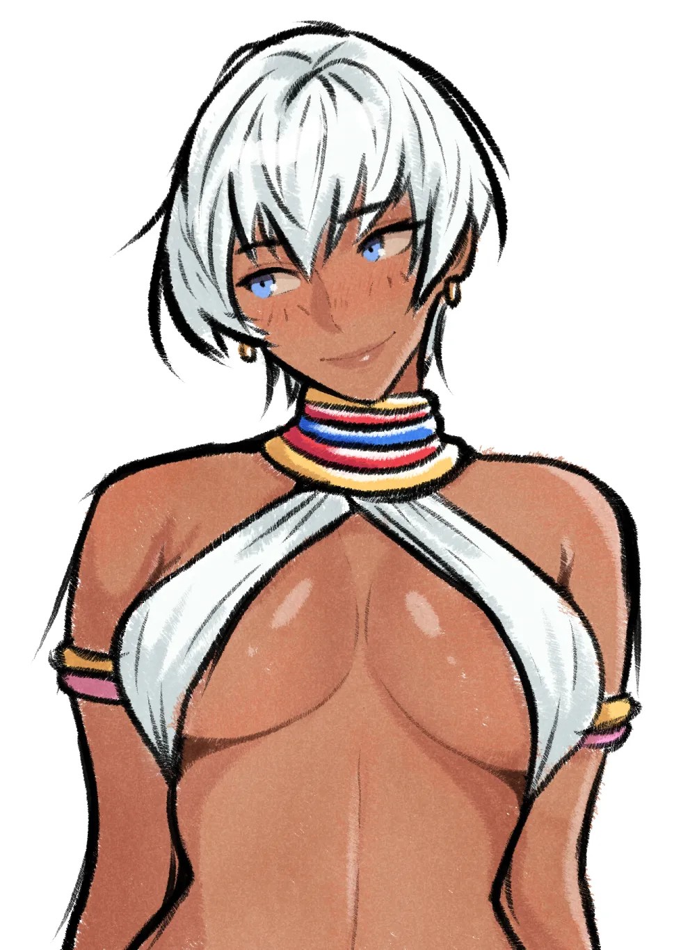 /// 1girls 2d 2d_(artwork) 2d_artwork adult adult_female background bare_arms bare_belly bare_hands bare_midriff bare_navel bare_shoulders bare_skin belly big_boobs big_breasts blank_background blue-eyed_female blue_eyes blush_face blush_lines blushing blushing_female blushing_lines breasts breasts_apart brown-skinned_female brown_breasts brown_skin brown_skinned_female busty busty_female busty_girl celebelian closed_mouth_smile digital digital_art digital_drawing digital_drawing_(artwork) digital_media digital_media_(artwork) drawing earrings elena_(street_fighter) exposed_arms exposed_belly exposed_midriff exposed_navel exposed_shoulders exposed_skin eyebrows_visible_through_hair female female_focus female_only fit_female flushed flushed_cheeks flushed_face from_front front_view hair_between_eyes head_tilt inframammary_fold large_boobs large_breasts lean_figure linea_alba mature mature_female mature_woman midriff monotone_background narrow_waist one_color_background plain_background portrait short_hair shoulders slender_body slender_waist slim_female slim_waist smile smiley_face smiling solid_color_background solo standing stomach street_fighter street_fighter_iv tilted_head top_view underboob upper_body white-haired_female white_background white_hair woman