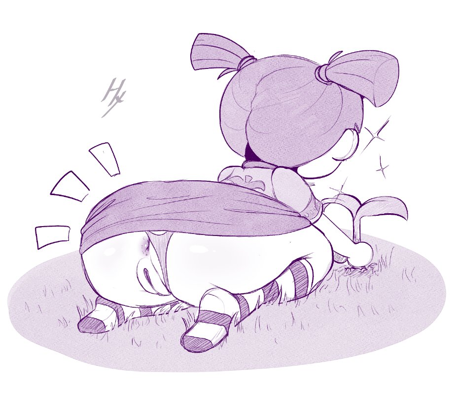 1girls animal_crossing anus ass bent_over cheri_(hexvoid) female_only gardening hexanne hexvoid kneeling nintendo only_player panties panties_aside pussy skirt_up solo villager_(animal_crossing)