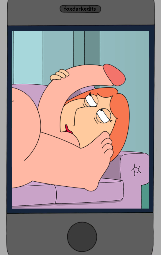 cellphone, cellphone picture, chris griffin, cock worship, family guy, female, foxdarkedits, incest, lois griffin, male, mother, mother and son, penis, red lipstick