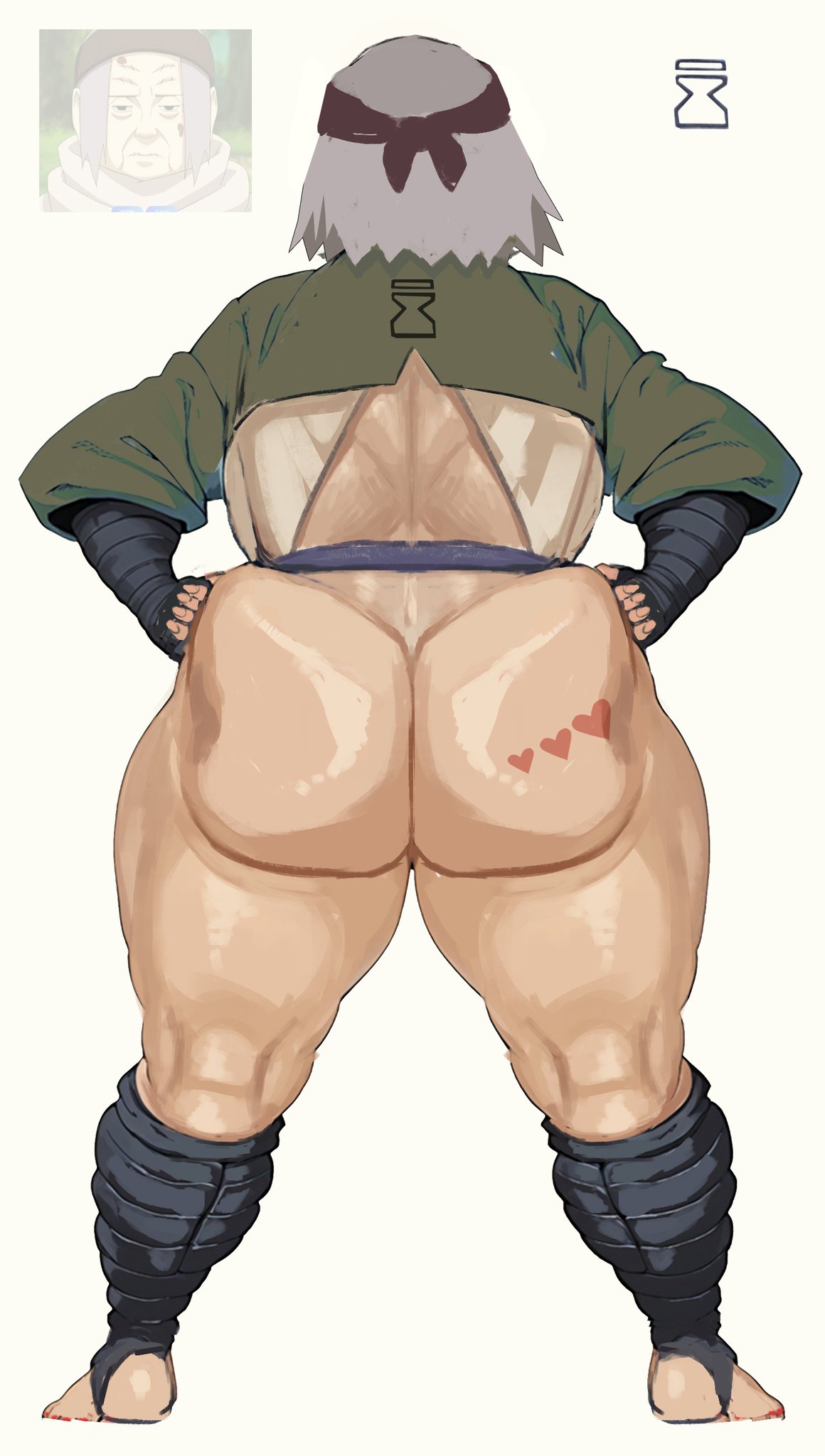 1girls, 69 (artist), big ass, female, gilf, granny chiyo, milf, naruto (series), naruto shippuden